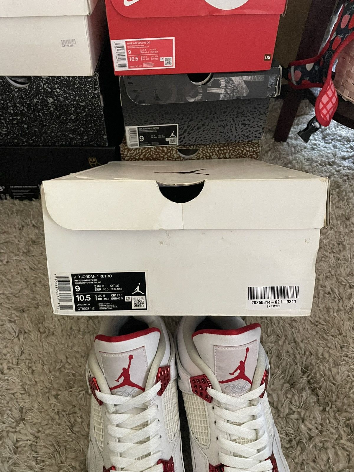 Jordan Brand Jordan 4 Metallic Red sz 9 Size US 9 / EU 42 - 10 Thumbnail