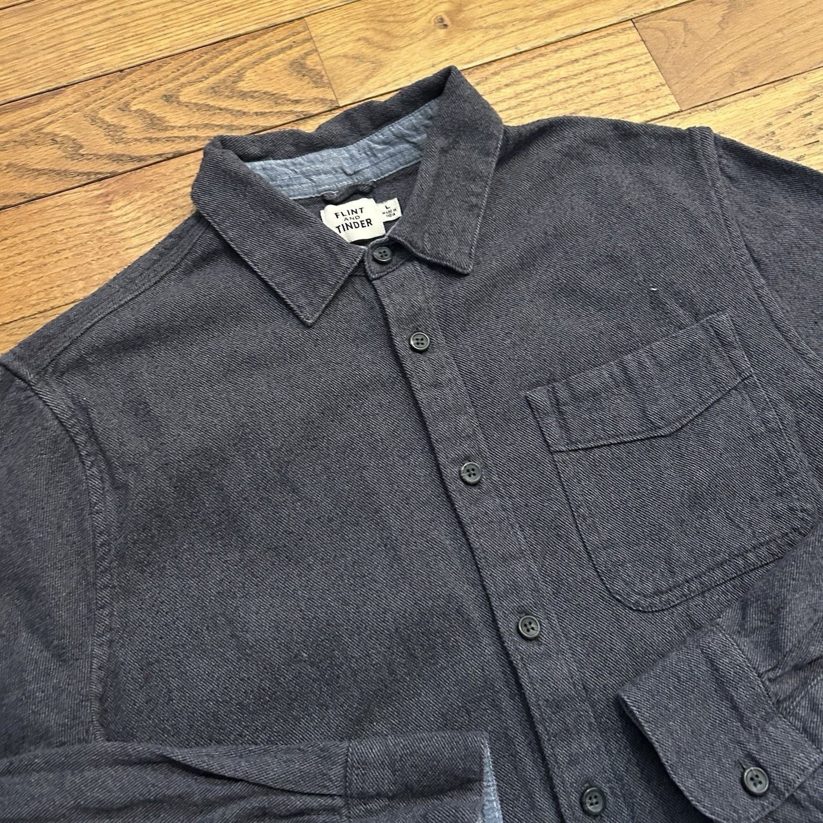 Flint And Tinder Flint And Tinder Grey Denim Button Up Work Shirt Large Size US L / EU 52-54 / 3 - 2 Thumbnail
