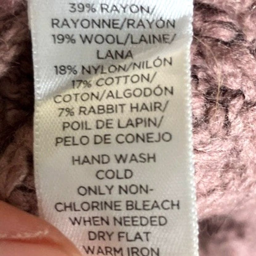 Ann Taylor VINTAGE Ann Taylor LOFT Womens Sweater Dusty Rose Cable Knit Boat Neck Wool Blend XLM Size XL / US 12-14 / IT 48-50 - 7 Thumbnail