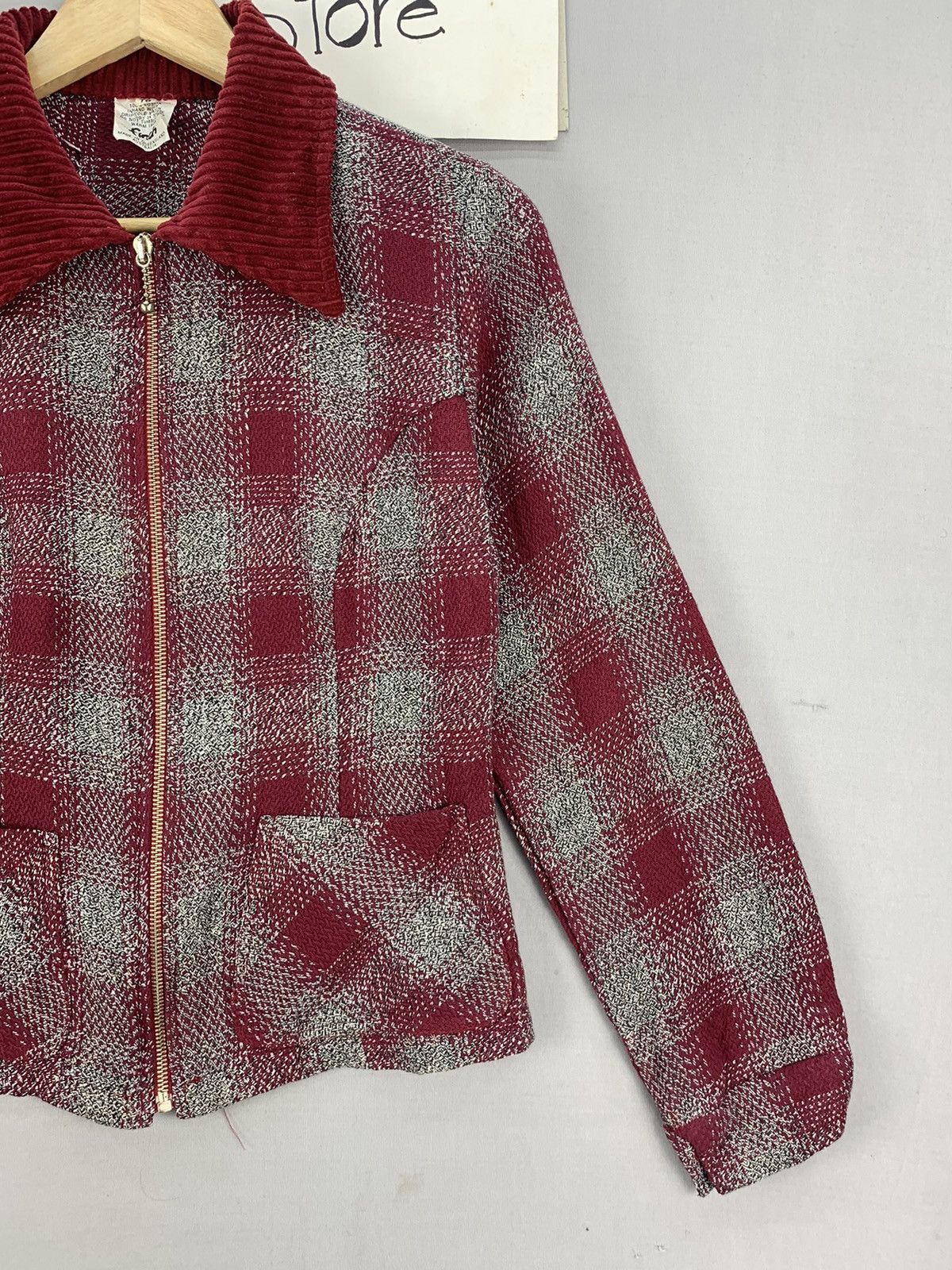 Aran Isles Knitwear Vintage Finch Australia Corduroy Collar Zipper Jacket Size XXS / US 00 / IT 34 - 8 Thumbnail