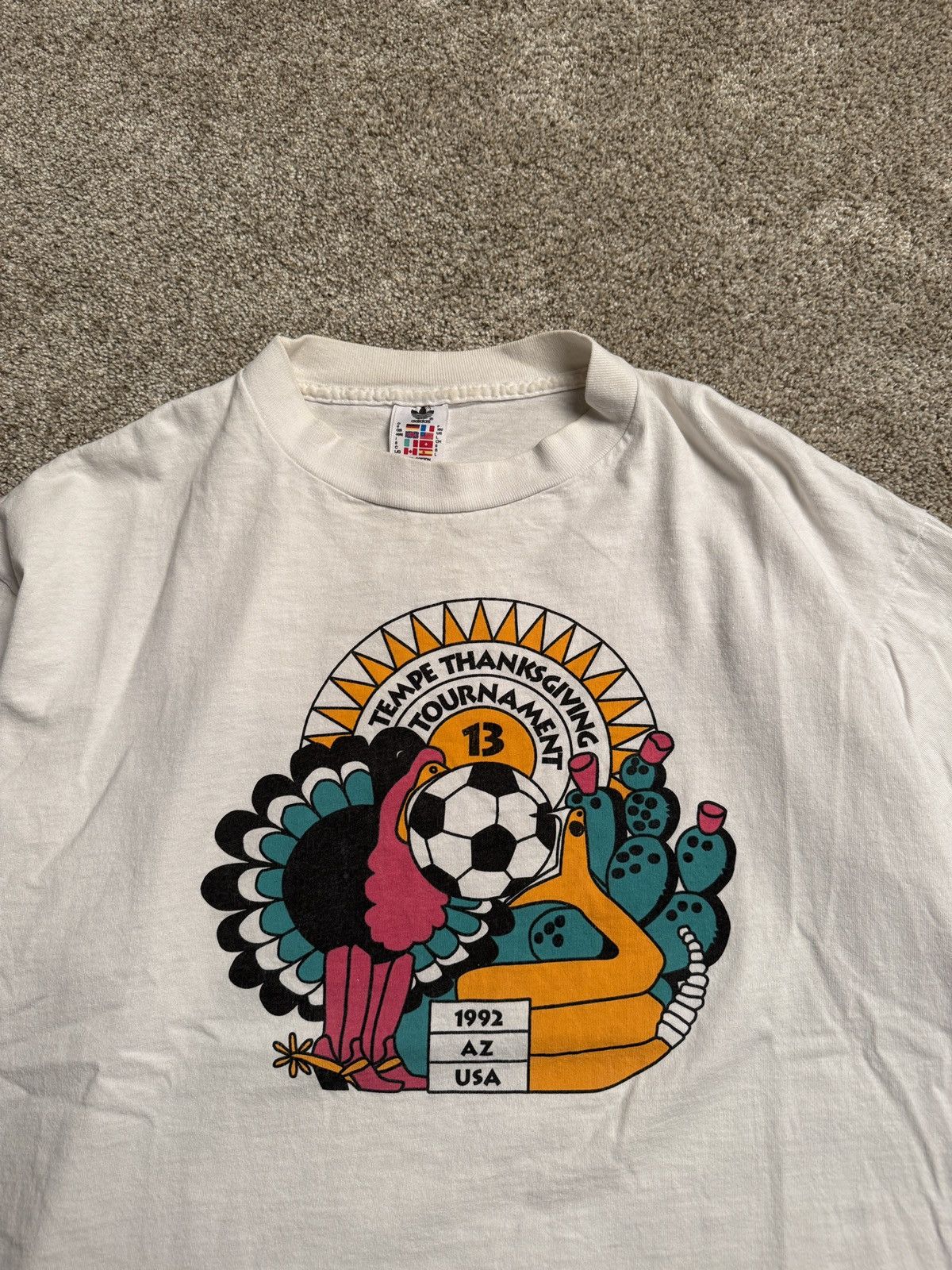 Adidas WHITE VINTAGE ADIDAS MADE IN USA “1992 AZ” GRAPHIC TEE Size US L / EU 52-54 / 3 - 2 Thumbnail