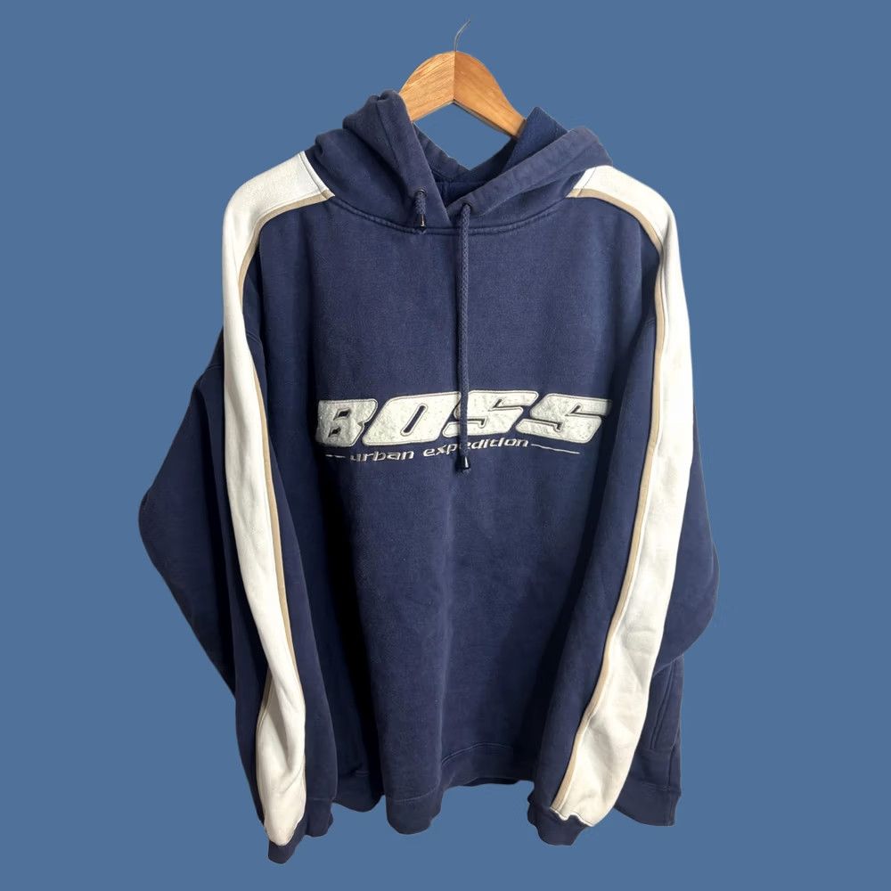 Vintage Boss Shirt Mens 2XL Blue Hoodie Urban Expedition Logo Pullover Fleece Sweatshirt Size US XXL / EU 58 / 5 - 1 Thumbnail