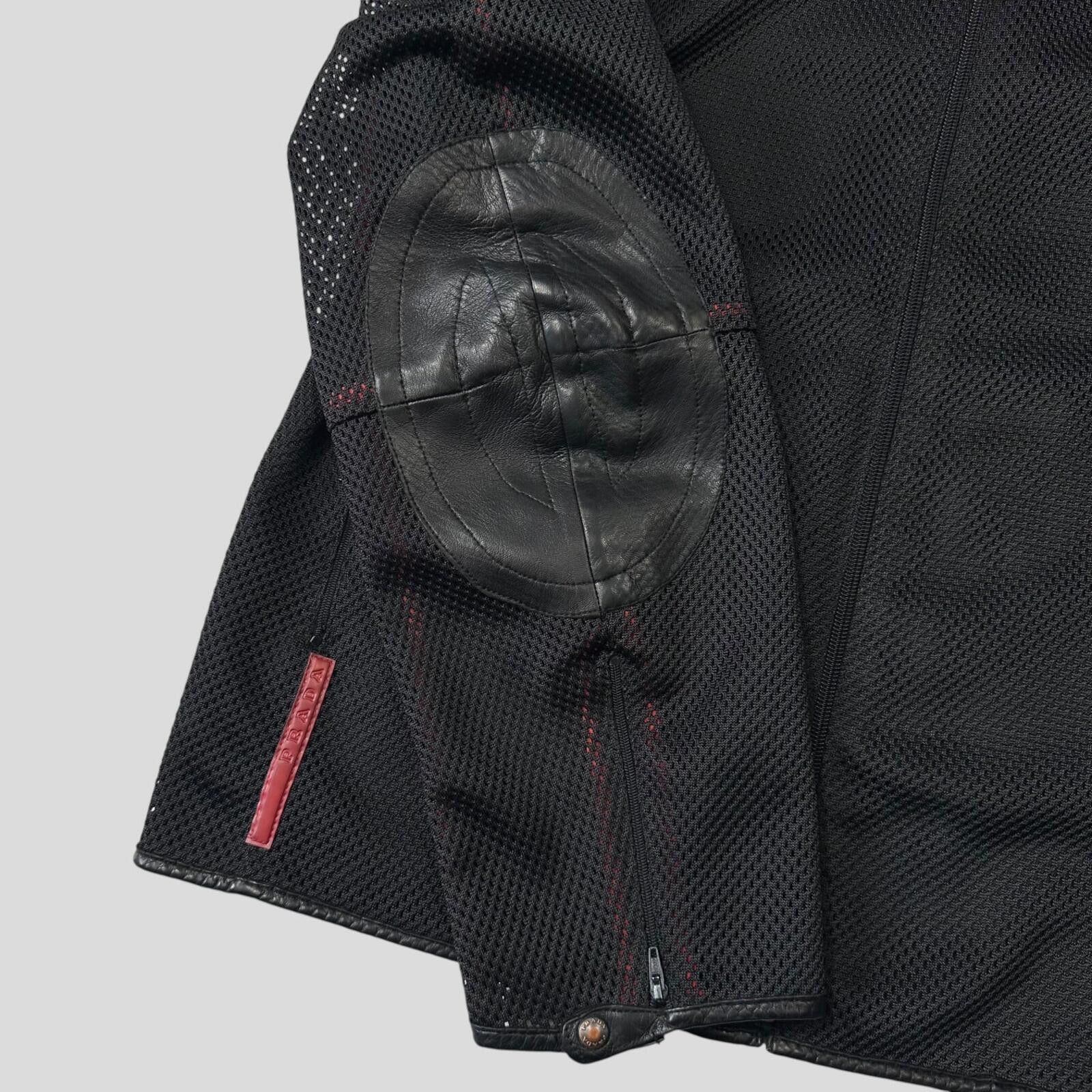 Prada Prada Sport SS00 SAMPLE Mesh + Leather Moto Jacket - IT54 Size US L / EU 52-54 / 3 - 7 Thumbnail