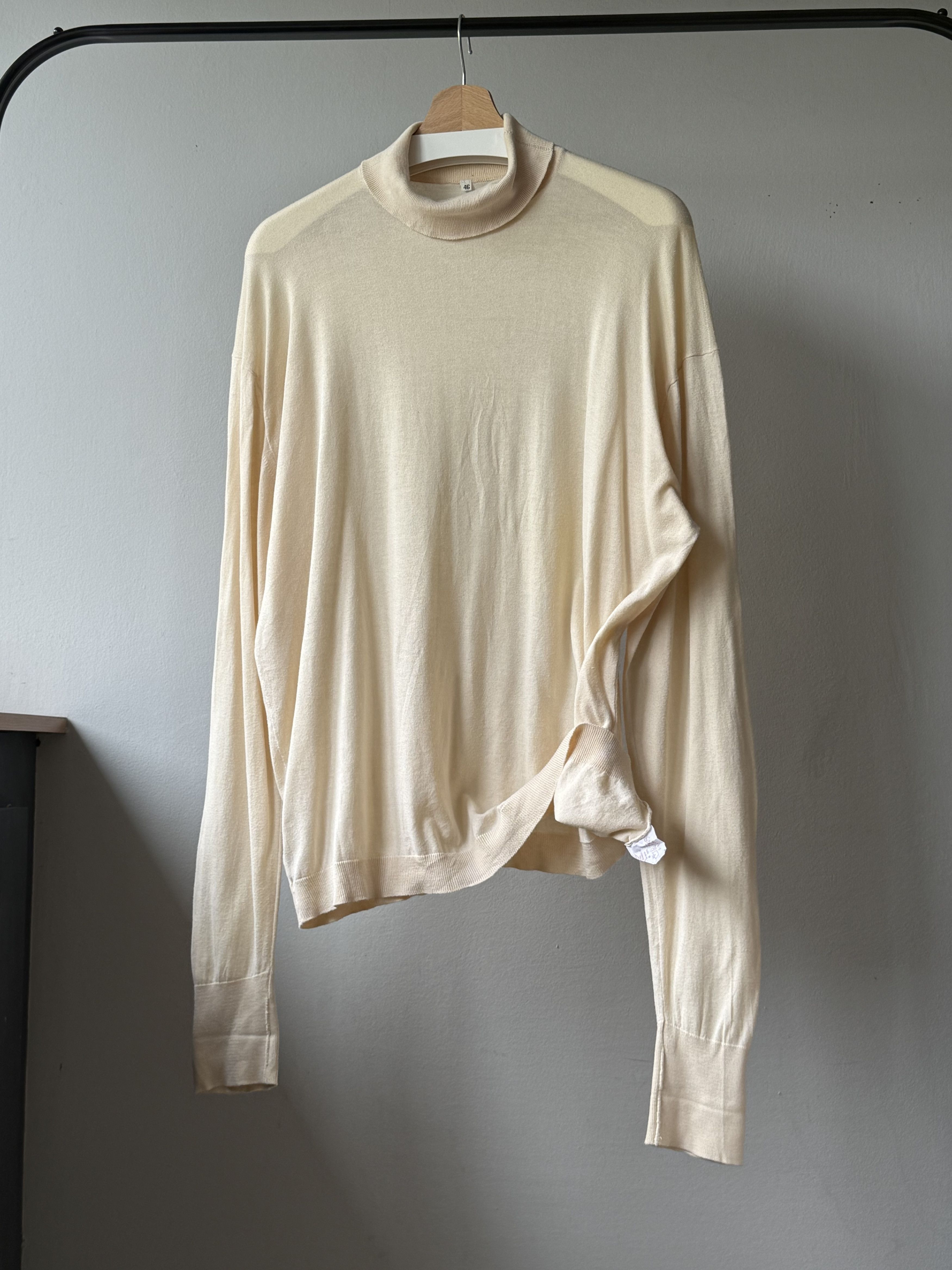 John Smedley John Smedley Beige Sea Island Cotton Roll Turtlneck Pullover Size US XL / EU 56 / 4 - 3 Thumbnail