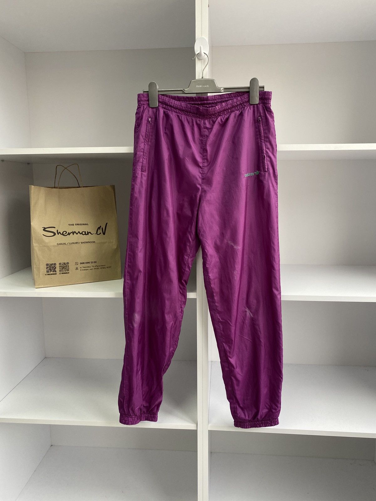 Adidas × Vintage Vintage Adidas Nylon Drill Track Pants 90S Size US 32 / EU 48 - 1 Thumbnail