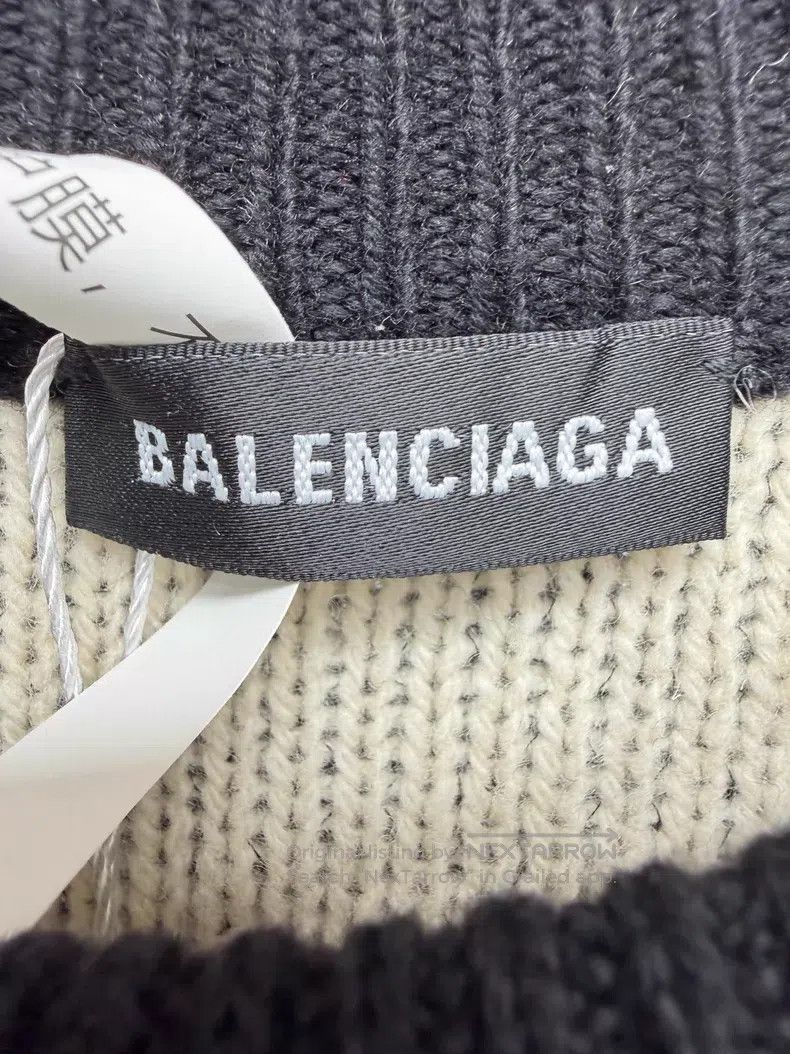 Balenciaga Balenciaga Black Logo Printed Knit Sweater Size US XS / EU 42 / 0 - 6 Thumbnail