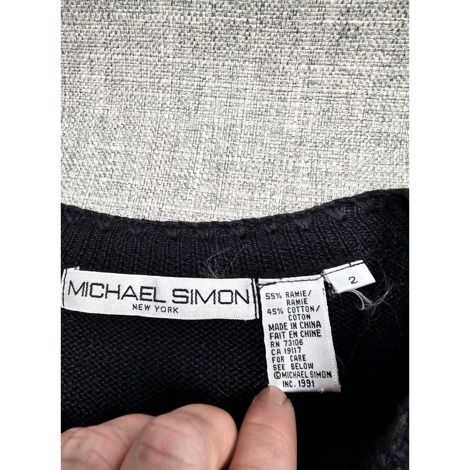 Vintage Michael Simon Cardigan Sweater Womens 2 Black Christmas Ornaments 90s, Women's (Size Xs) — image 3 of 6