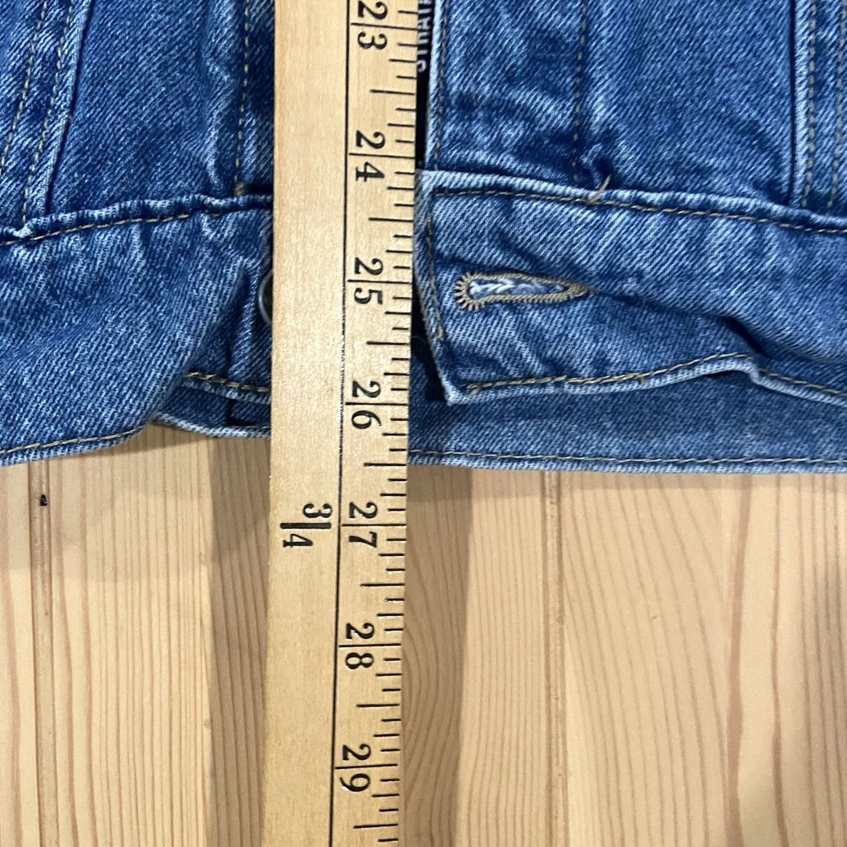 Denime STRATA Lolla Lollapalooza Denim Jacket Size M Women Embroidered Button Blue Size 32" / US 10 / IT 46 - 3 Thumbnail