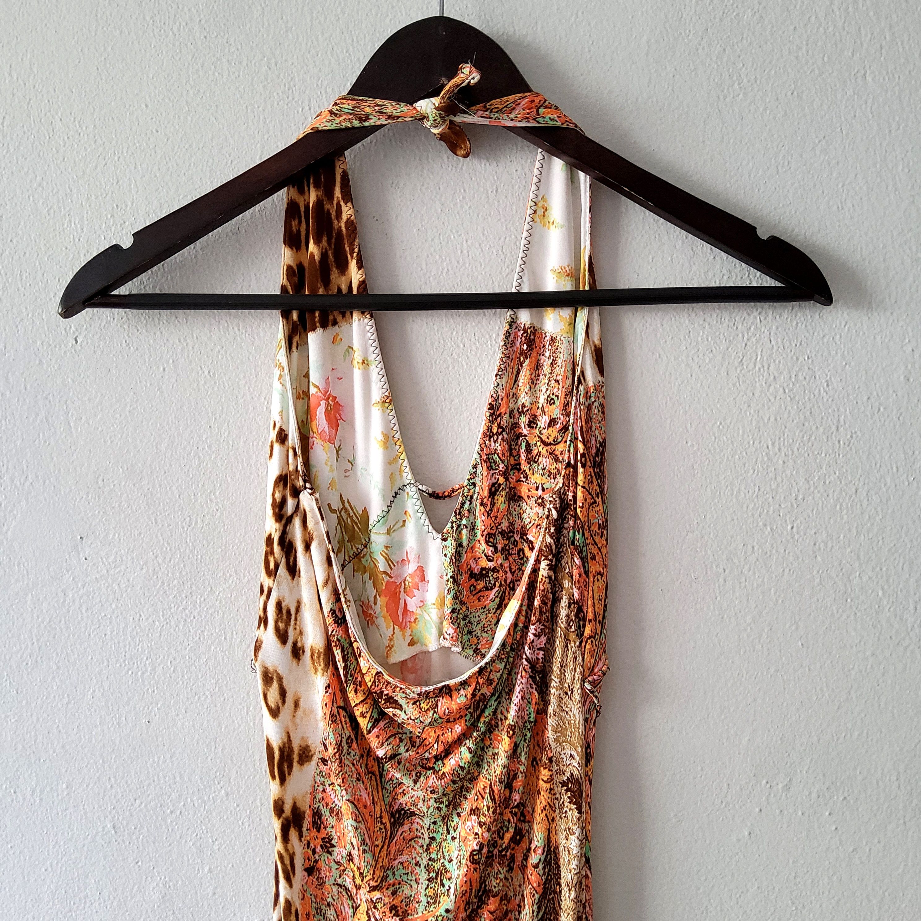 Roberto Cavalli Roberto Cavalli vintage 2003 patchwork halter midi dress Size M / US 6-8 / IT 42-44 - 7 Thumbnail