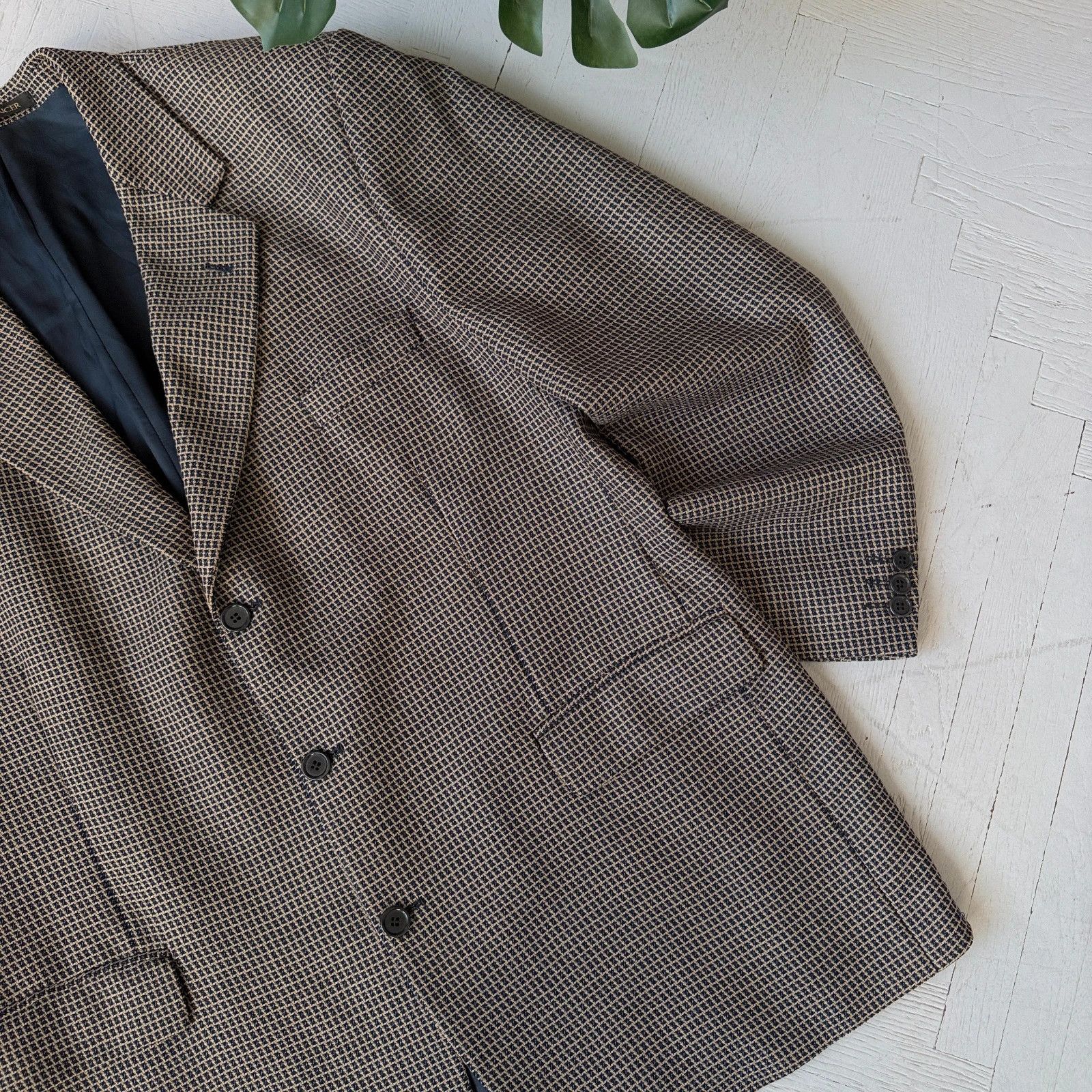 Marks & Spencer Vintage Preppy Classic Wool Check Blazer Jacket Elegant Size US XL / EU 56 / 4 - 3 Thumbnail