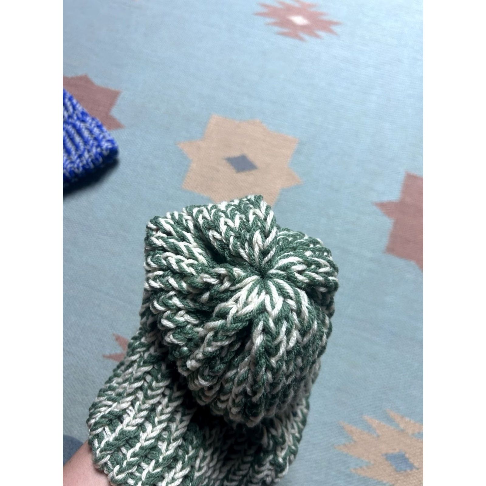 Vintage VINTAGE HaT Beanie State Michigan Hand knit Crochet Winter Hat White Green One Size Women Size ONE SIZE - 4 Thumbnail