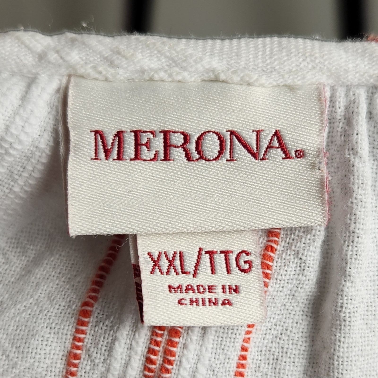 Merona Merona Red and White Striped Keyhole Tie Neck Top - XXL Size XXL / US 16-18 / IT 52-54 - 3 Thumbnail