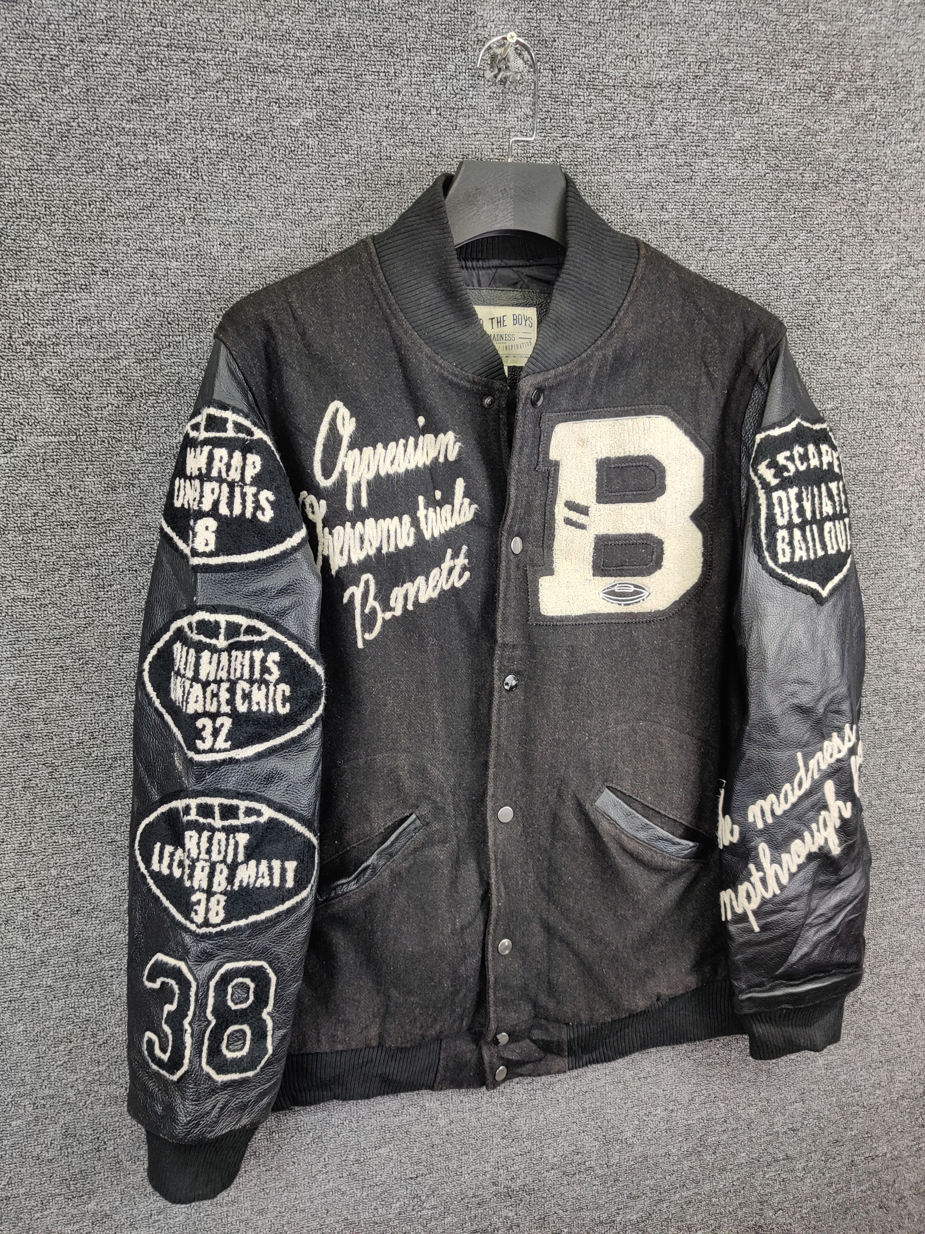 Madness Vintage Madness Wool Varsity Leather Jacket Size US XL / EU 56 / 4 - 4 Thumbnail