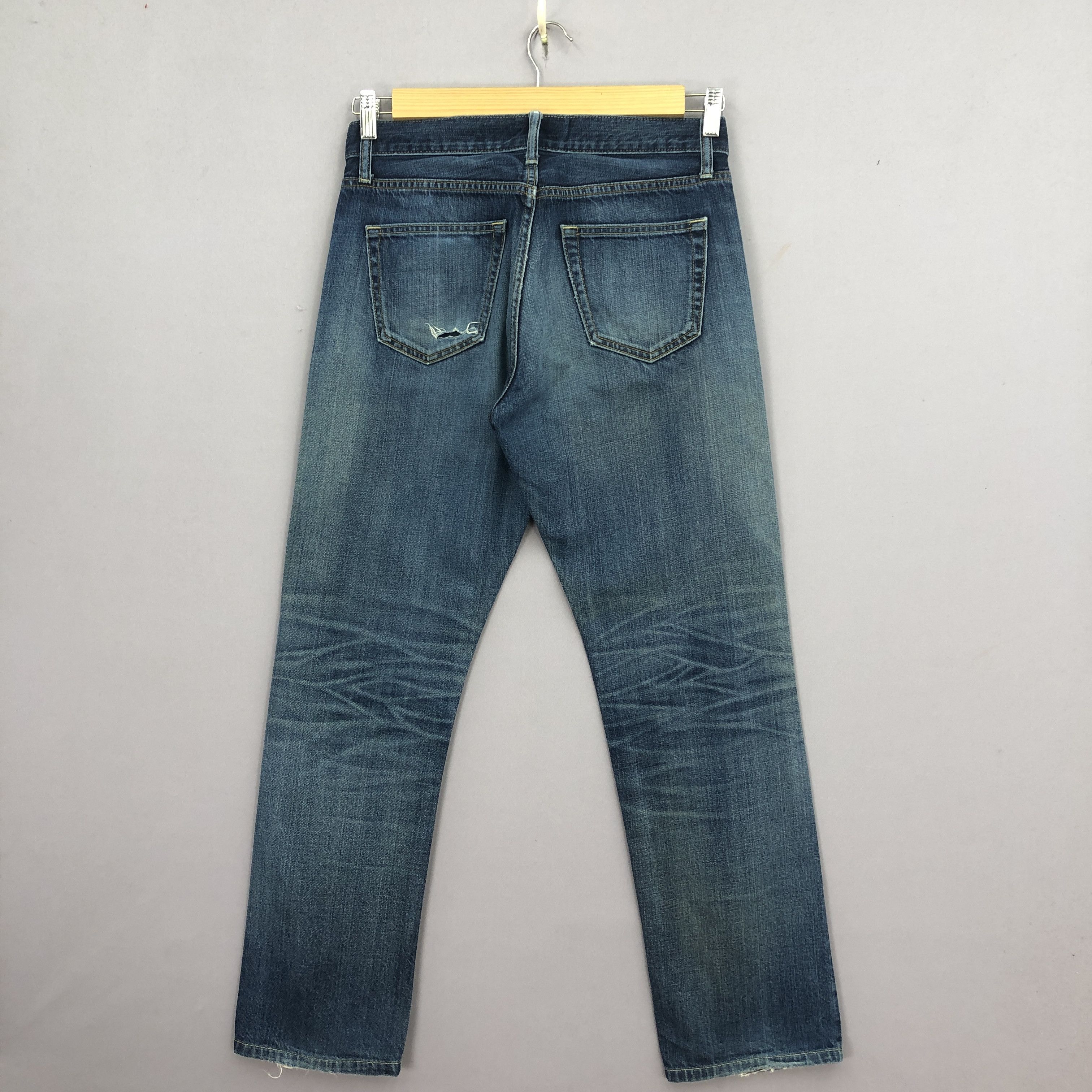 Japanese Brand Vintage Japanese Selvedge Jeans Y2K Harajuku Redline Deniim Size US 30 / EU 46 - 2 Thumbnail