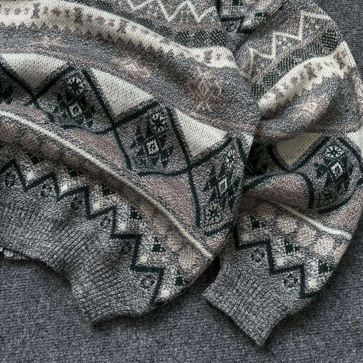 Aran Isles Knitwear VTG Western Man’s Zip Sweater Crazy Size L Abstractive Very Size US L / EU 52-54 / 3 - 17 Thumbnail