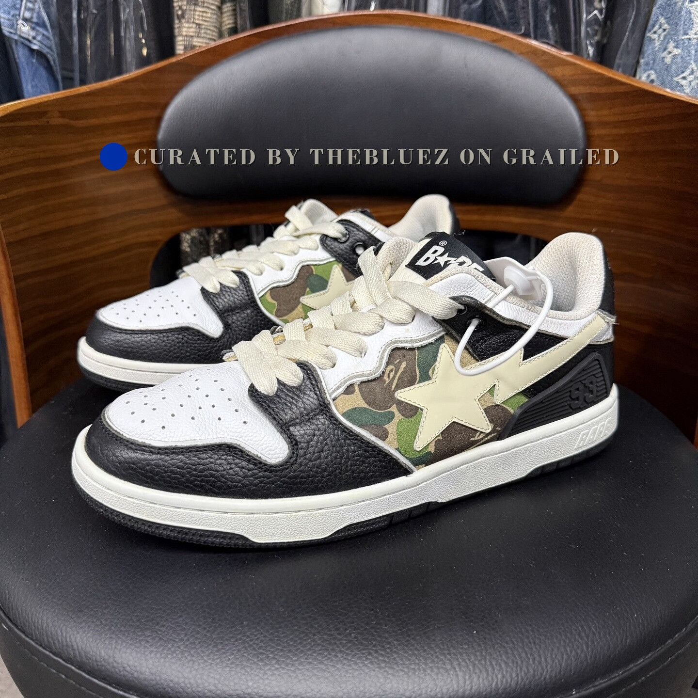 Bape Bapesta SK8 Black White Camo Size US 7 / EU 40 - 1 Thumbnail