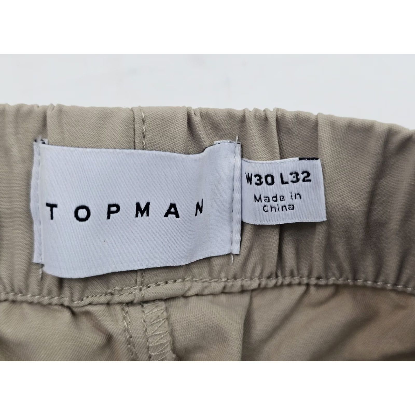 Topman TOPMAN Tapered Pants – Men 30x32 (Fits 30x27) | Pull-On Stretch Performance Khaki Front Zipper Pockets Casual Dress Workwear Shirtless? Size US 30 / EU 46 - 6 Thumbnail