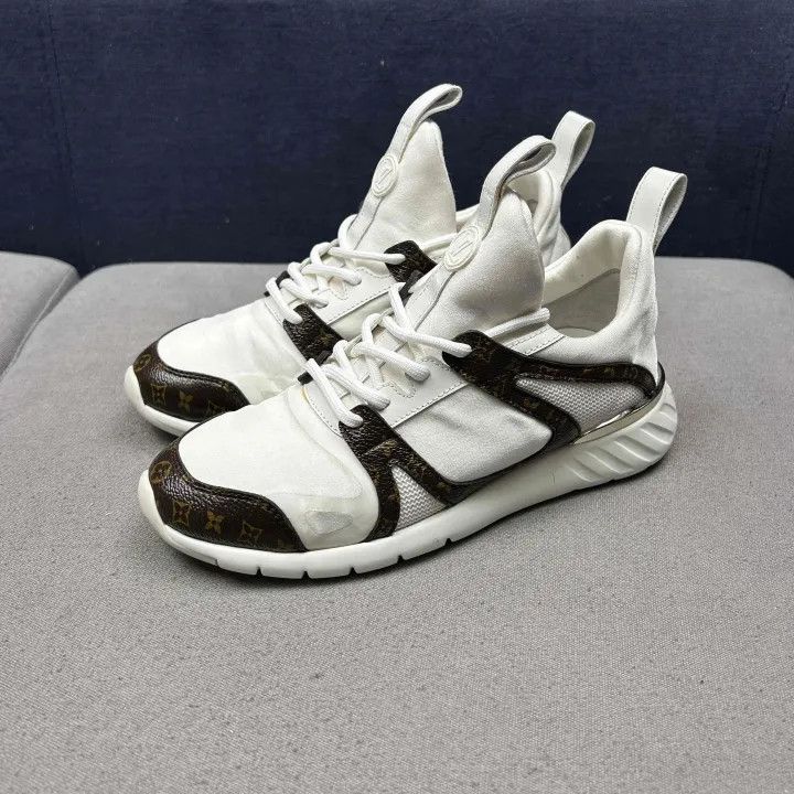 Louis Vuitton Louis Vuitton Aftergame Monogram White Sneakers 0079 Size US 5 / IT 35 - 1 Thumbnail