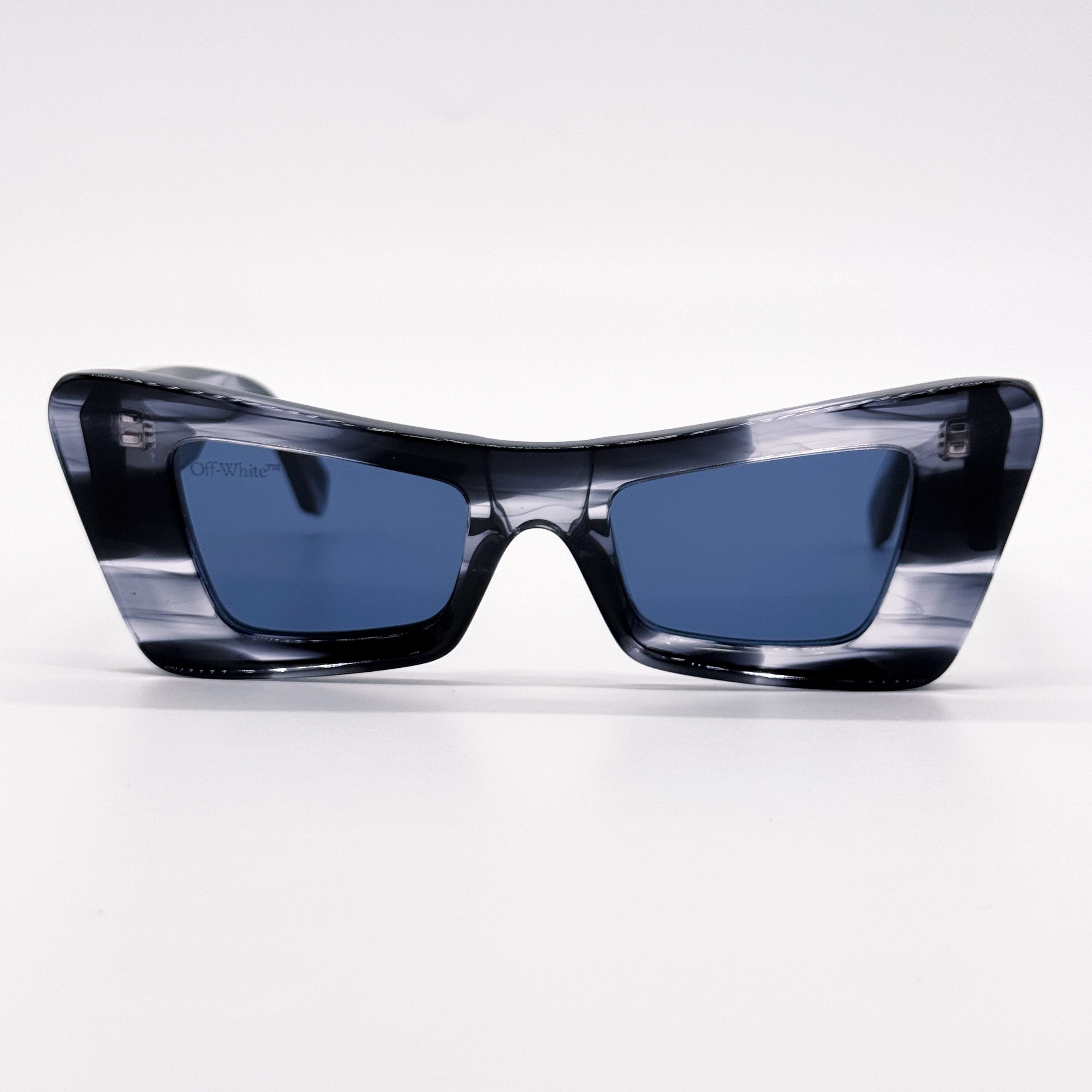 Off-White NEW OFF-WHITE ACCRA NAVY MARBLE CAT EYE SUNGLASSES OFF-WHITE Size ONE SIZE - 3 Thumbnail