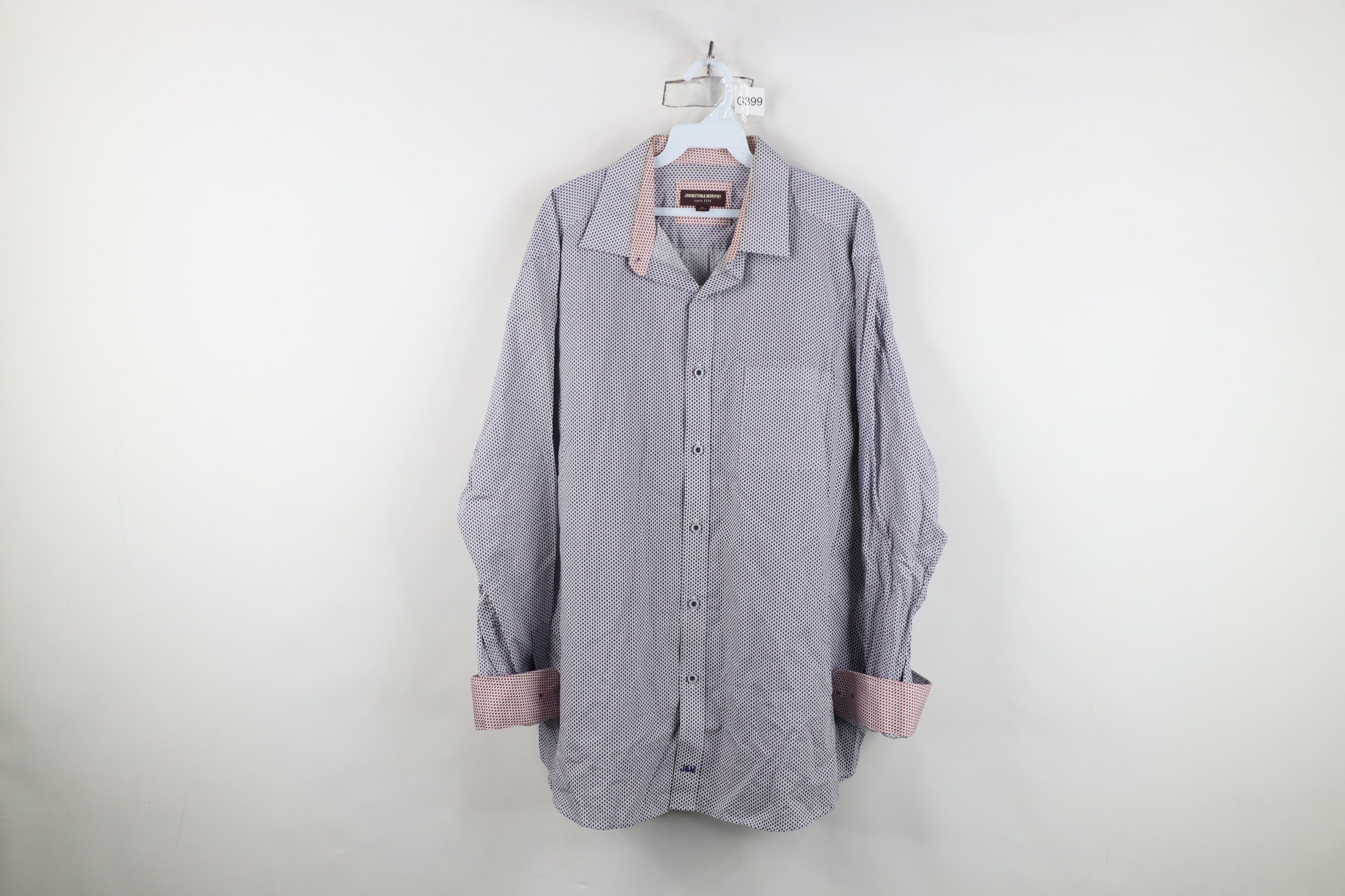 Johnston & Murphy Johnston & Murphy Geometric Collared Button Shirt Cotton Size US XL / EU 56 / 4 - 1 Thumbnail