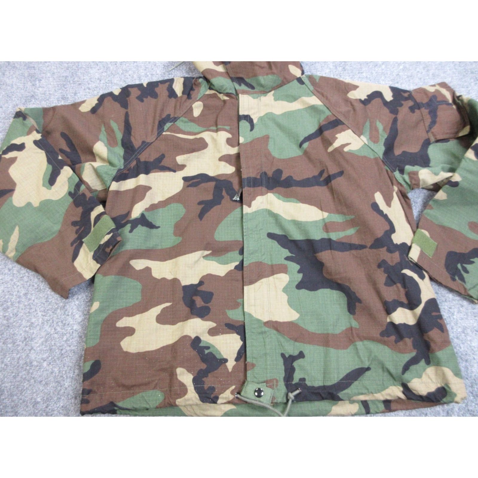 Vintage Military Jacket Green Camouflage Hooded Workwear Coat Size US M / EU 48-50 / 2 - 2 Thumbnail