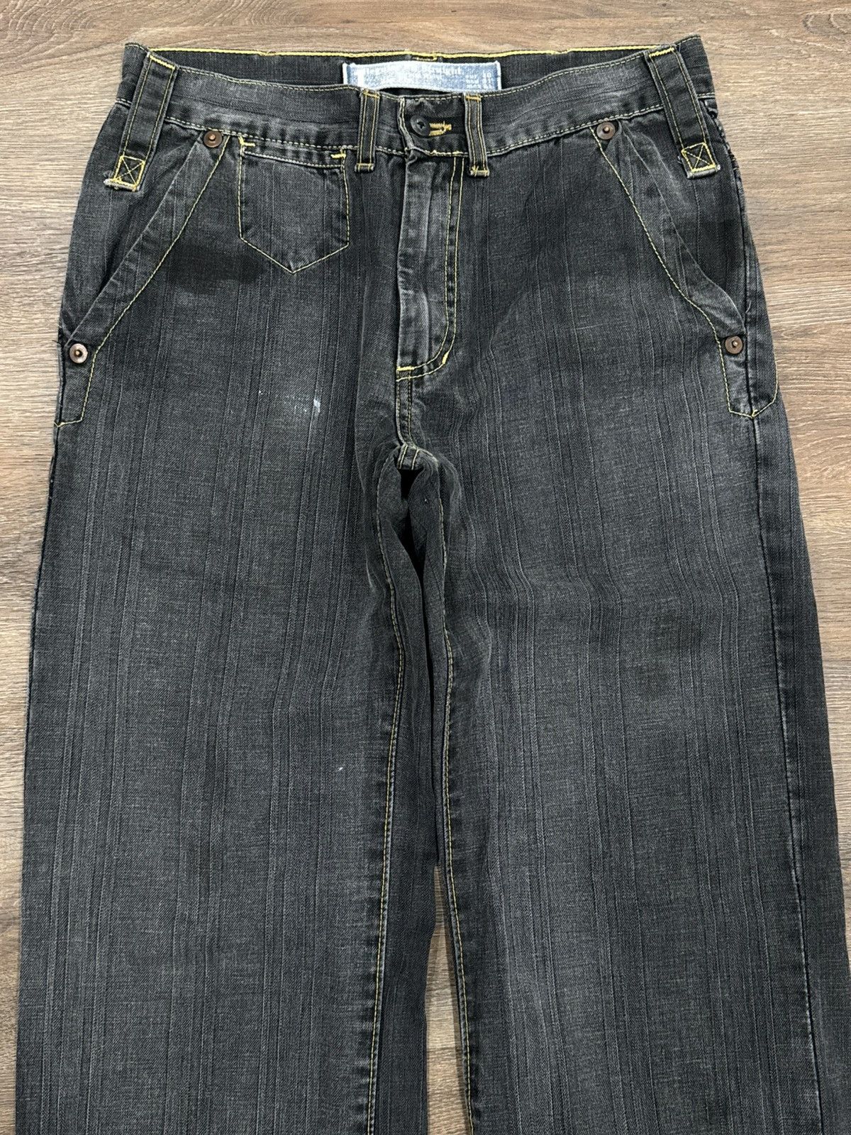 Vintage Y2K Black Utility Denim Jeans Contrast Stitch Carpenter pant Size US 31 - 3 Thumbnail