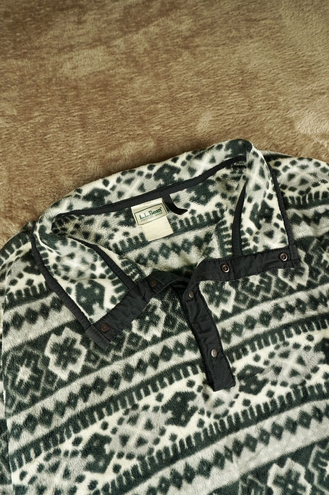 L.L. Bean Vintage LL Bean Printed Aztec Southwestern Snap Fleece Size US XL / EU 56 / 4 - 5 Thumbnail