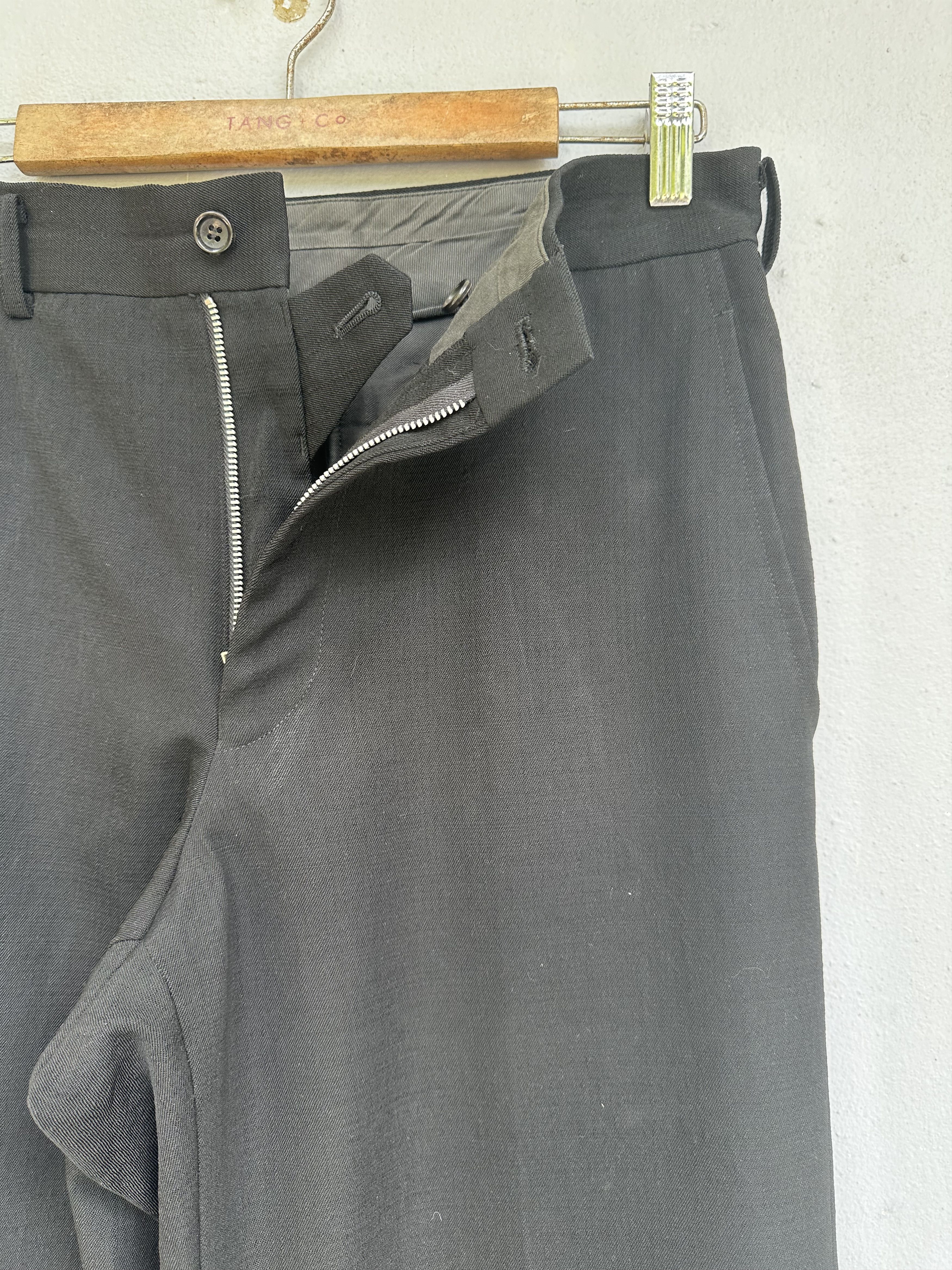 Comme des Garcons Homme Vintage AD01 CDGH Wool Black Baggy Trouser Pant Size US 31 - 11 Thumbnail