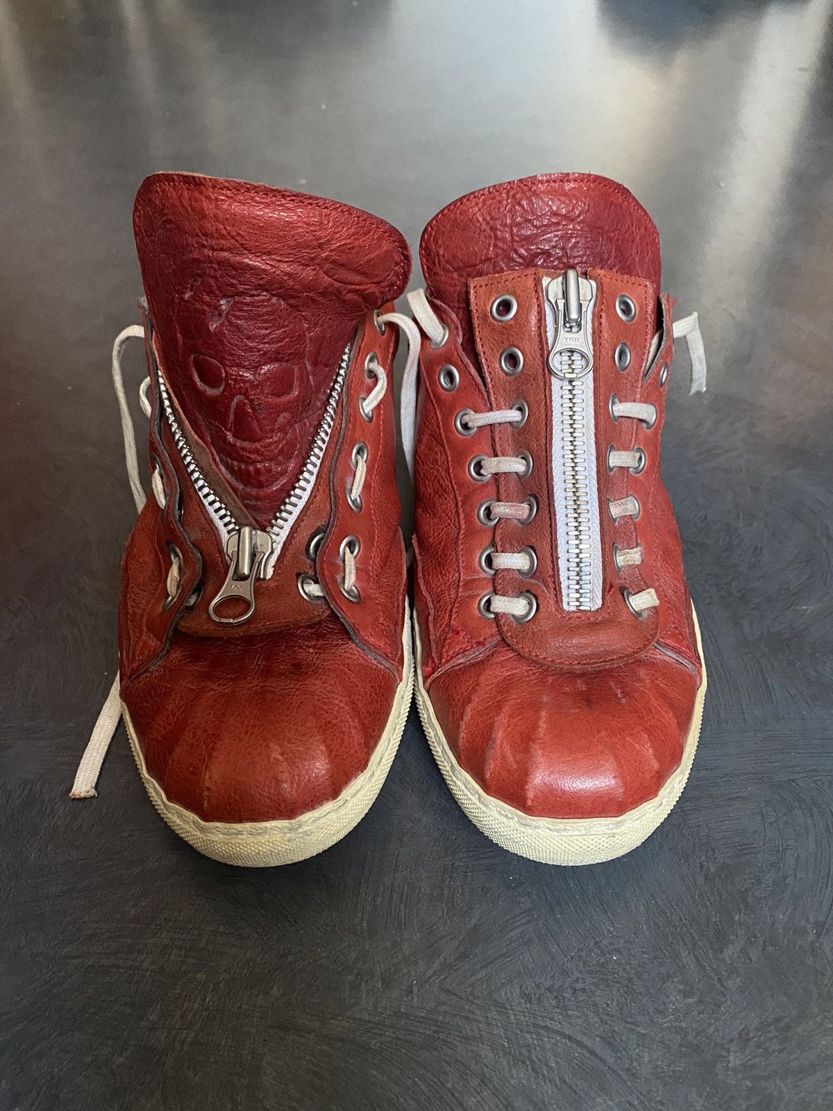 Alexander McQueen ARCHIVE 2005 Alexander McQueen Leather « Skull » Sneakers Size US 8.5 / EU 41-42 - 1 Thumbnail