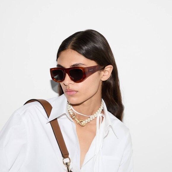 Gucci 🕶️ New Gucci GG1917S 010 Sunglasses - Solid Plum Frame Size ONE SIZE - 3 Thumbnail