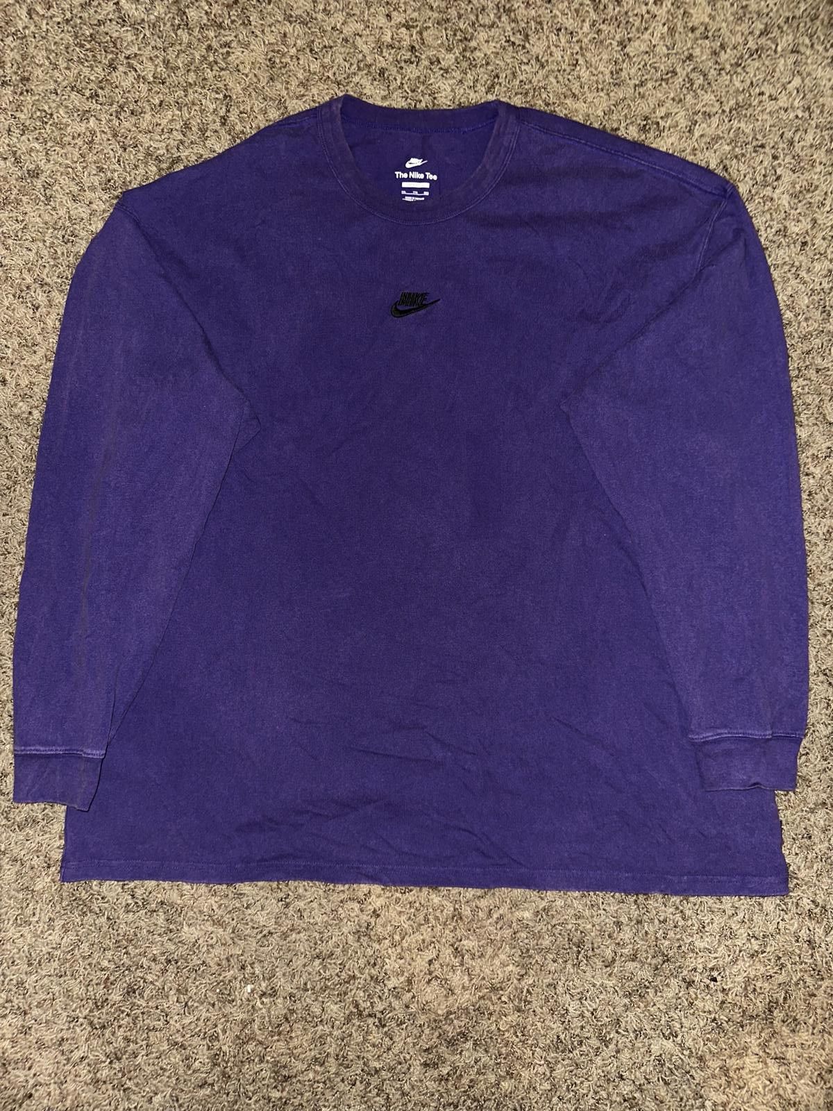 Nike Nike Sportswear Men's Long-Sleeve Center Logo Purple Washed T-Shirt Size US XXL / EU 58 / 5 - 1 Thumbnail