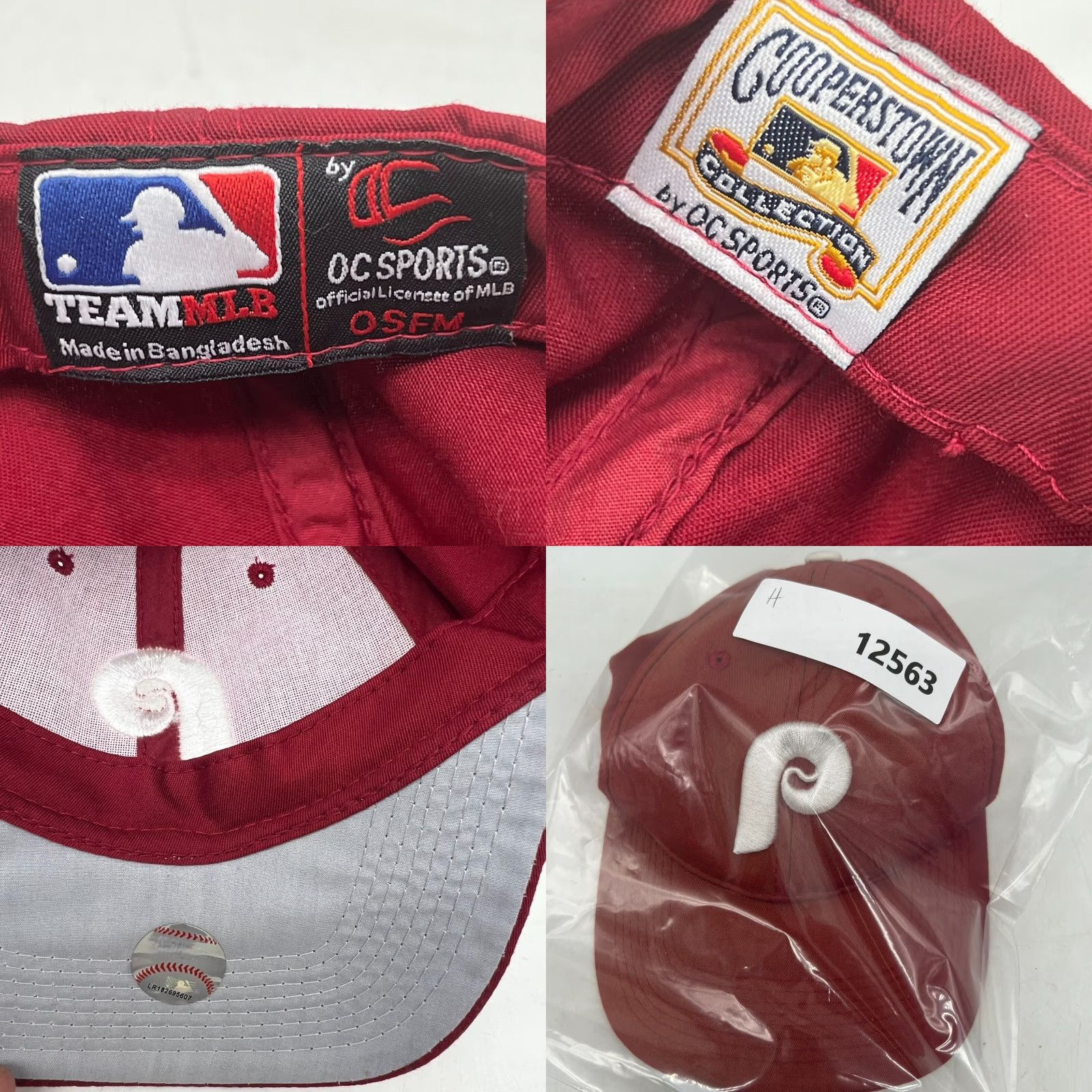 Vintage VINTAGE OC Sports Philadelphia Phillies Baseball Cap Adjustable One Size Red Astro Boy 90s Sports Mens Size ONE SIZE - 8 Thumbnail