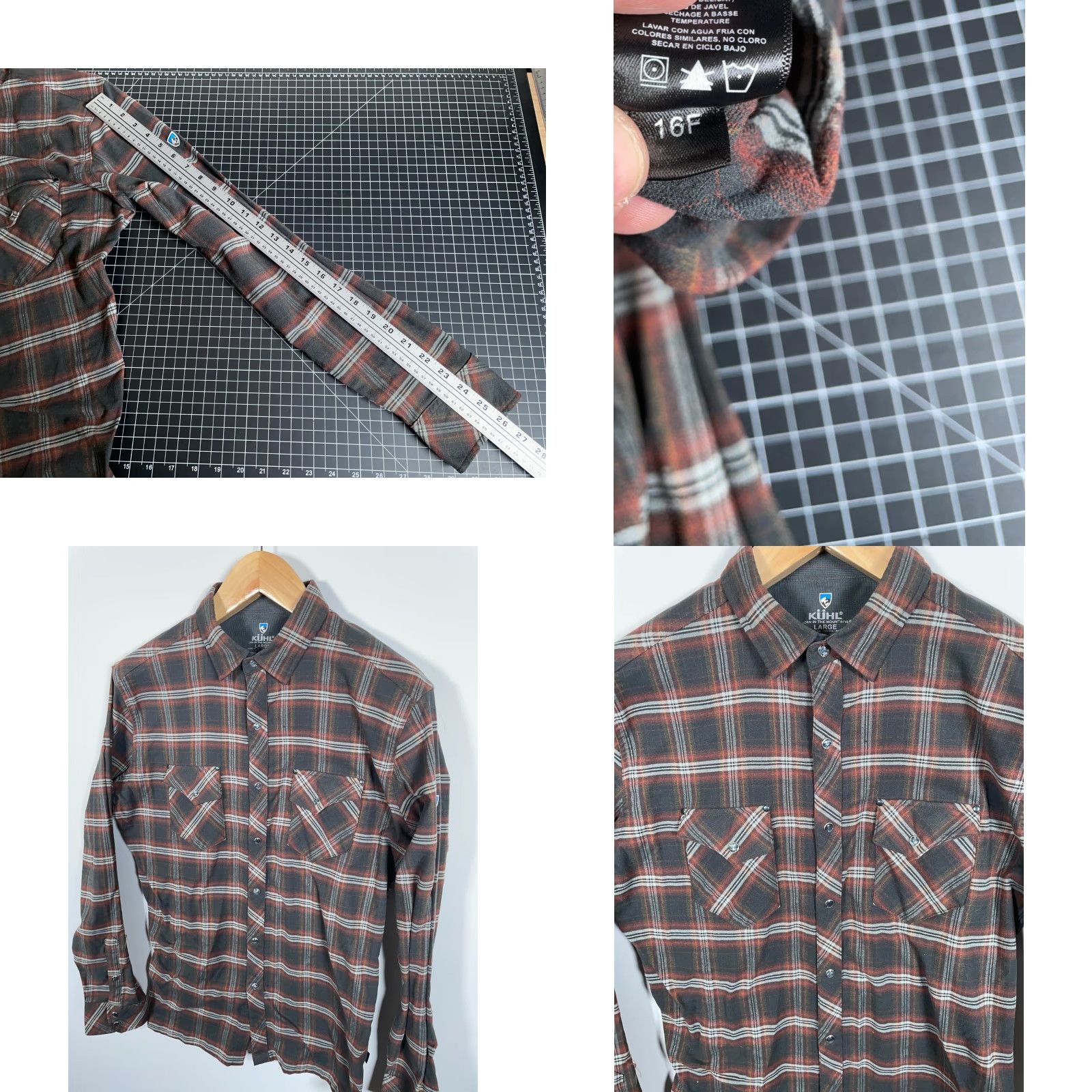Vintage Kuhl Shirt Western Flannel Men’s Large Black Red Plaid Pearl Snap Lightweight Button-Up Size US L / EU 52-54 / 3 - 8 Thumbnail