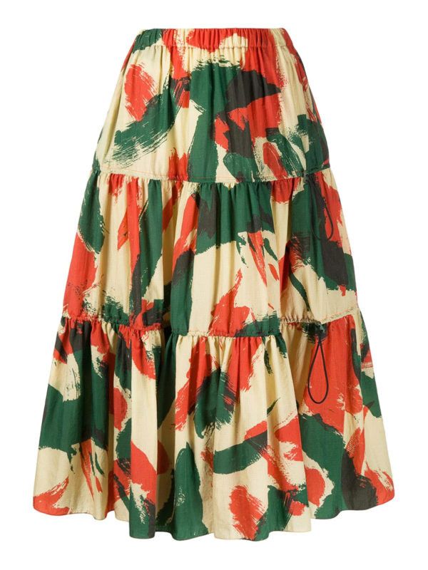 Kenzo o1y1025 Midi Skirt in Multicolor Size 27" / US 4 / IT 40 - 1 Thumbnail