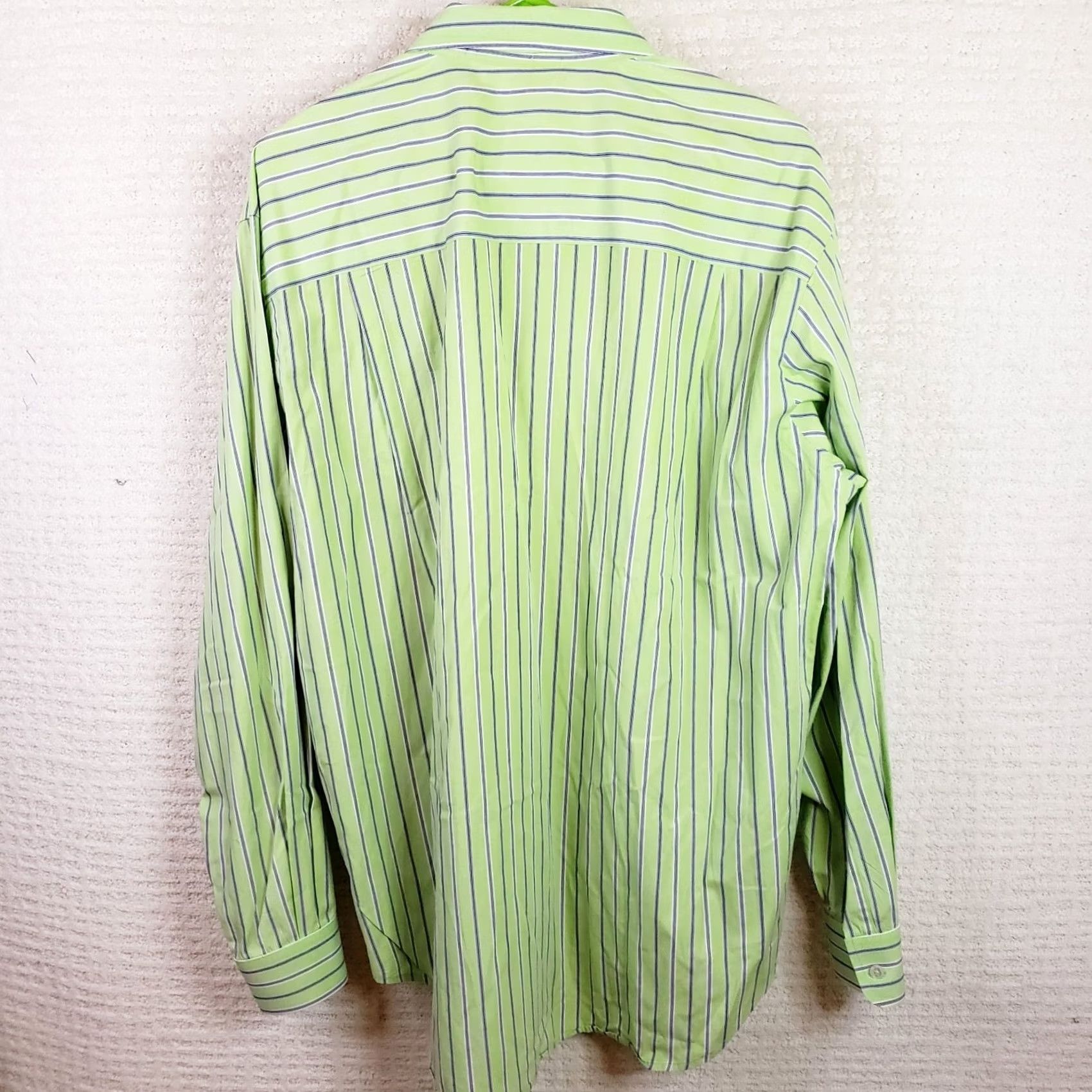 Vintage Donald Ross Shirt Men's L Green Striped Dress Button Up Size 42R - 7 Thumbnail