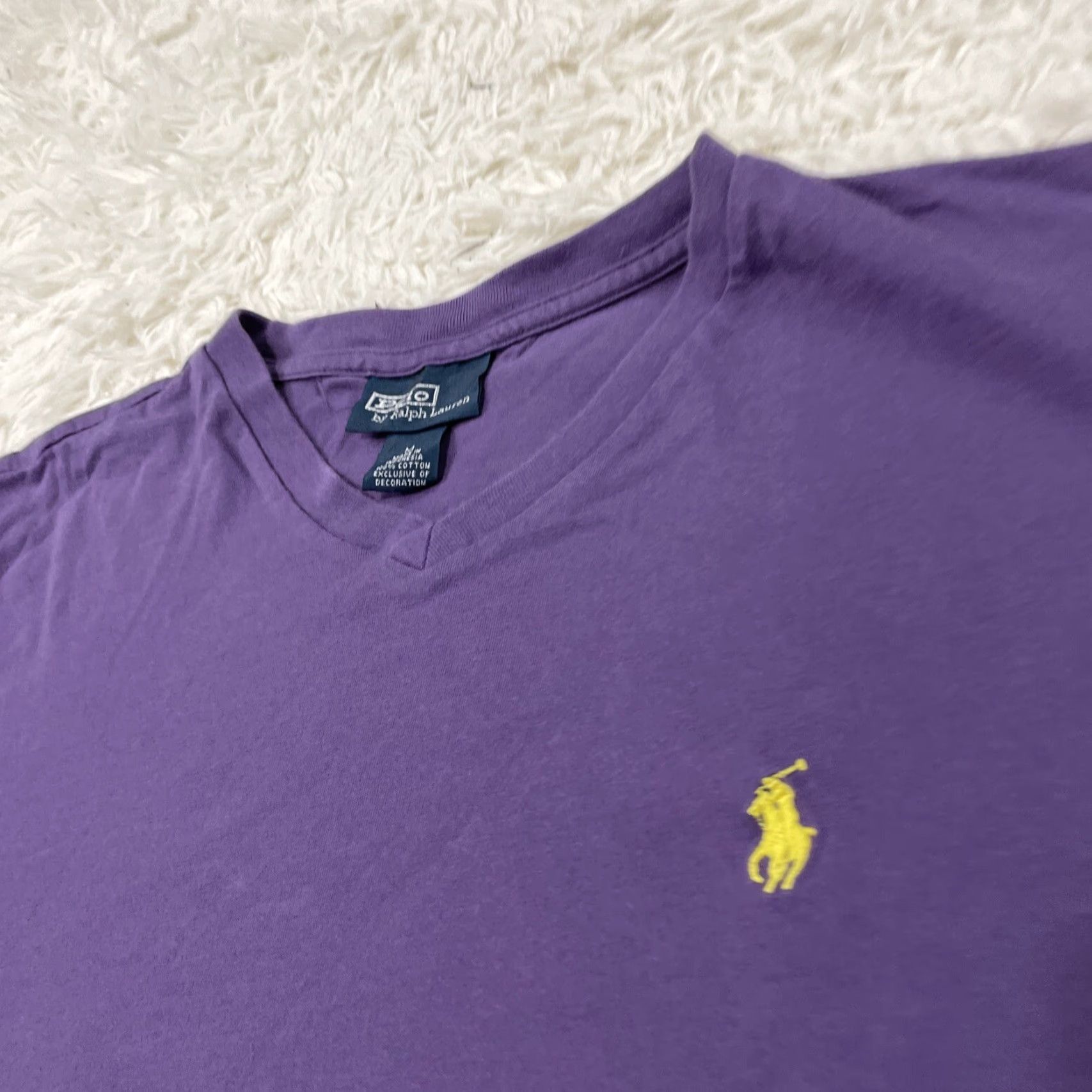 Polo Ralph Lauren VINTAGE POLO RALPH LAUREN Shirt Men L Purple V Tee 90s Single Stitch Polo Ralph Lauren Logo Embroidered Old Money Purple V-Neck T-Shirt Mens L Size US L / EU 52-54 / 3 - 5 Thumbnail