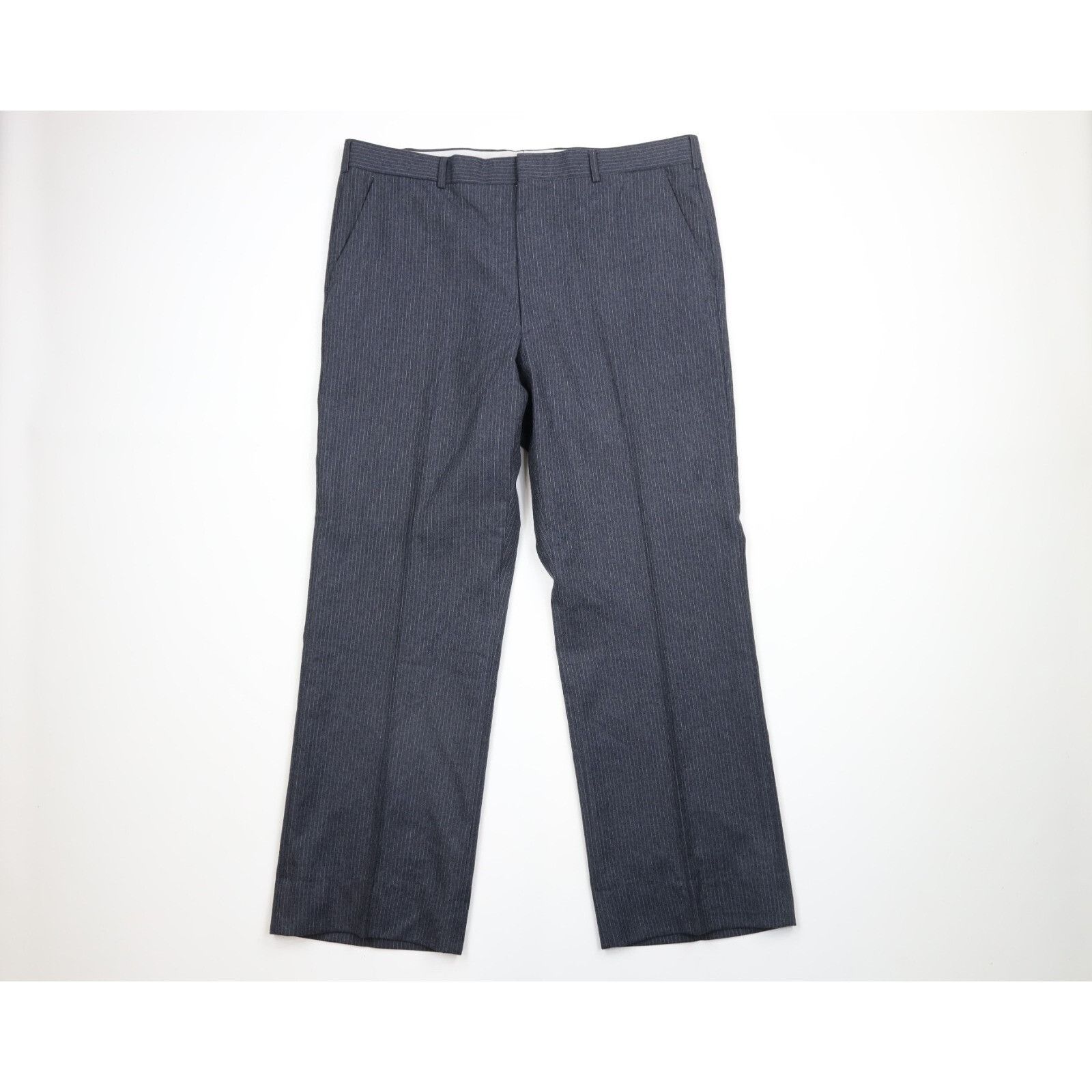 Vintage Vintage 70s Wool Pinstriped 3 Piece Suit Bell Bottoms Size 42R - 14 Thumbnail