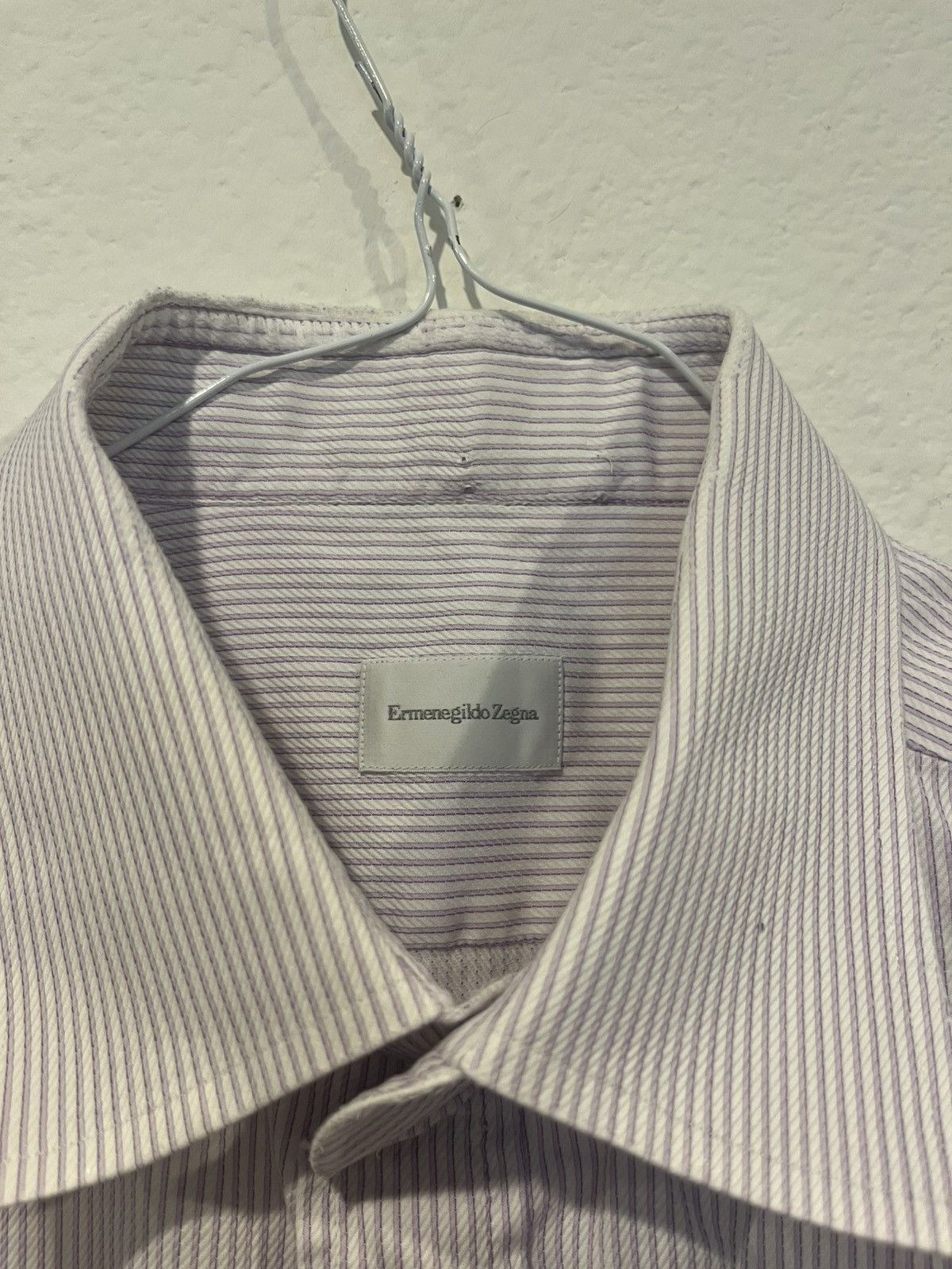 Ermenegildo Zegna Ermenegildo Zegna Dress Shirt Men’s Size 43/ 17 Purple Size US L / EU 52-54 / 3 - 2 Thumbnail