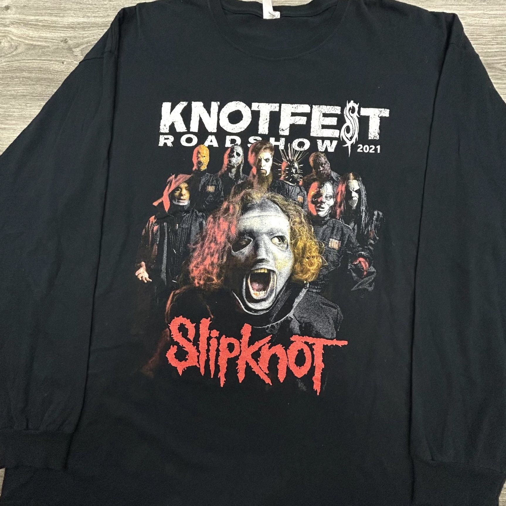 Fruit Of The Loom Slipknot Shirt Mens XL Black Knotfest Roadshow 2021 Long Sleeve Band Size US XL / EU 56 / 4 - 3 Thumbnail