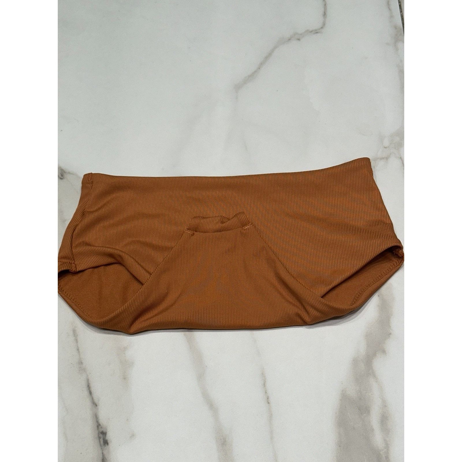 Primark Primark Ribbed Dark Orange High Cut Bikini Bottoms, Size 2 Size ONE SIZE - 10 Thumbnail