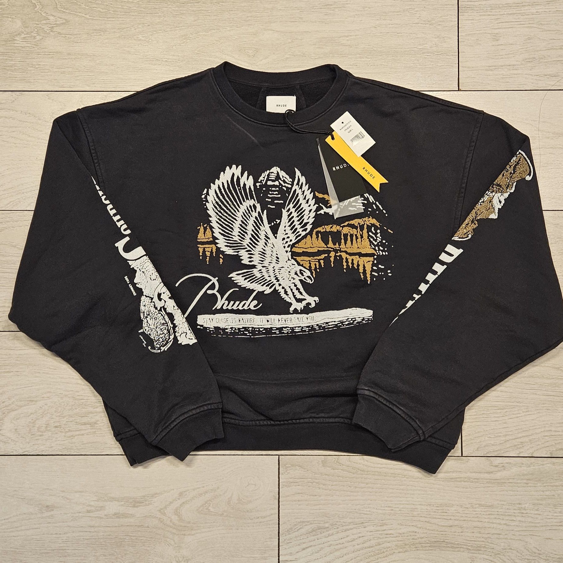 Rhude Pennant Flag Cotton Crewneck Sweatshirt Size US L / EU 52-54 / 3 - 1 Thumbnail