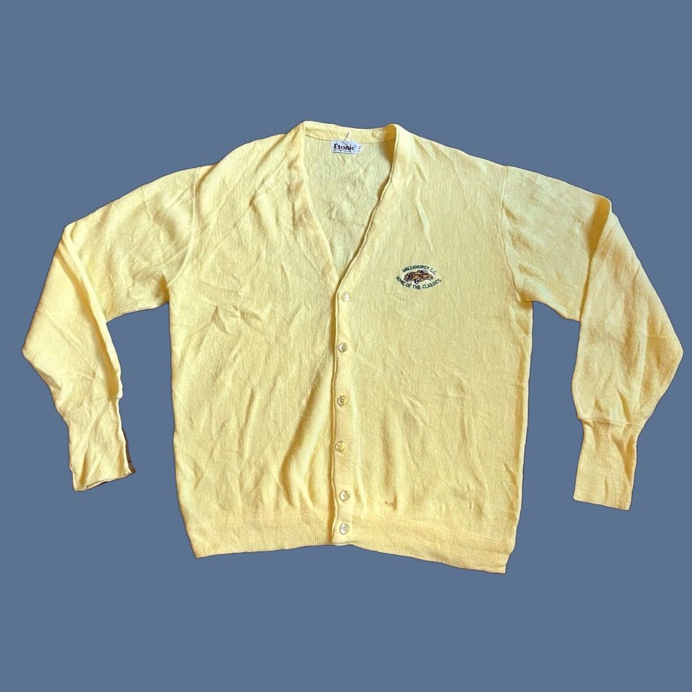 Vintage VINTAGE Etonic Greenhurst Country Club Golf Cardigan Sweater Men’s L Yellow Shirt Size US L / EU 52-54 / 3 - 1 Thumbnail