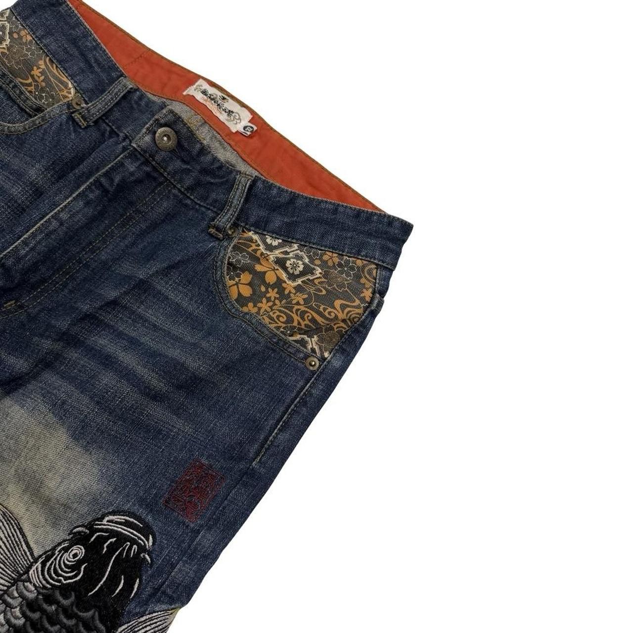 Karakuri Tamashii Karakuri Tamashii Embroidered Koi & Dragon Jeans - Waist 32 Size US 32 / EU 48 - 6 Thumbnail