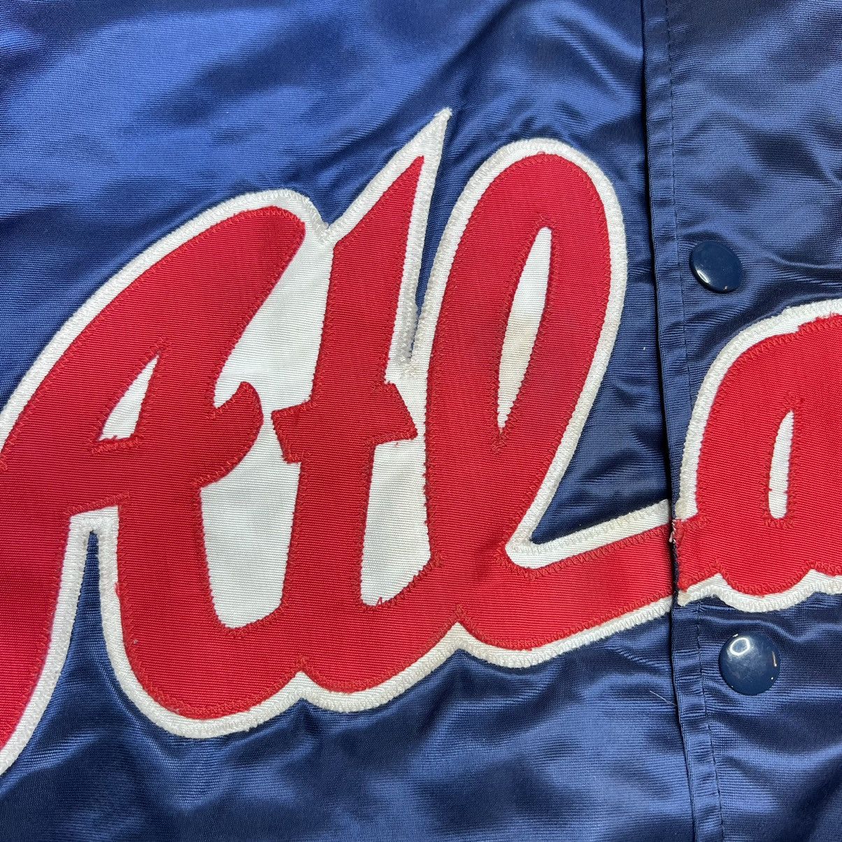 MLB × Vintage Vintage 1980s MLB Atlanta Braves Satin Bomber Jacket Size US L / EU 52-54 / 3 - 3 Thumbnail