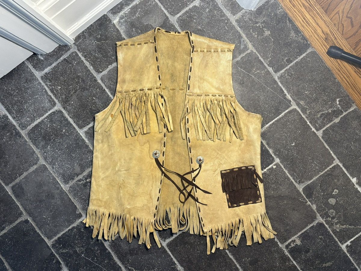 Vintage Vintage Leather Vest Western Tassel Cowboy Buckskin Deerskin Size US M / EU 48-50 / 2 - 11 Thumbnail