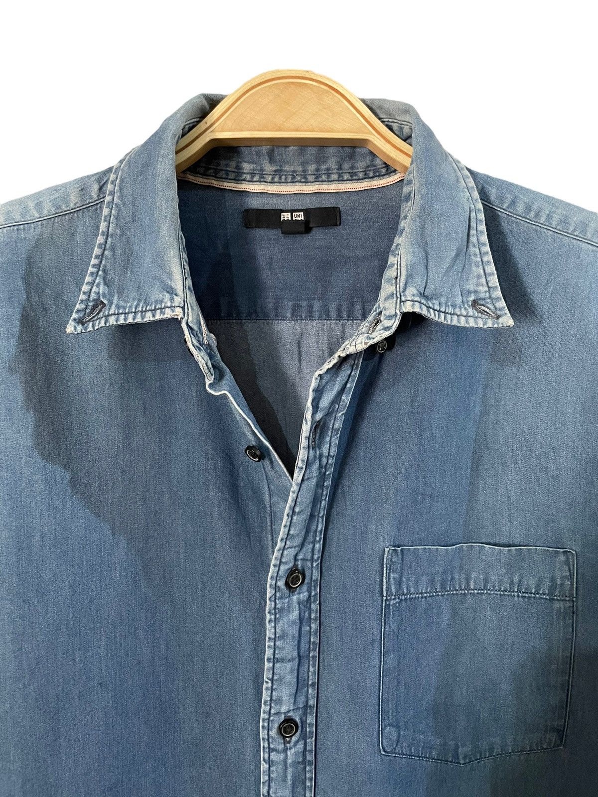 Japanese Brand × Uniqlo Uniqlo Vintage Denim Flannel Shirt Size US L / EU 52-54 / 3 - 7 Thumbnail