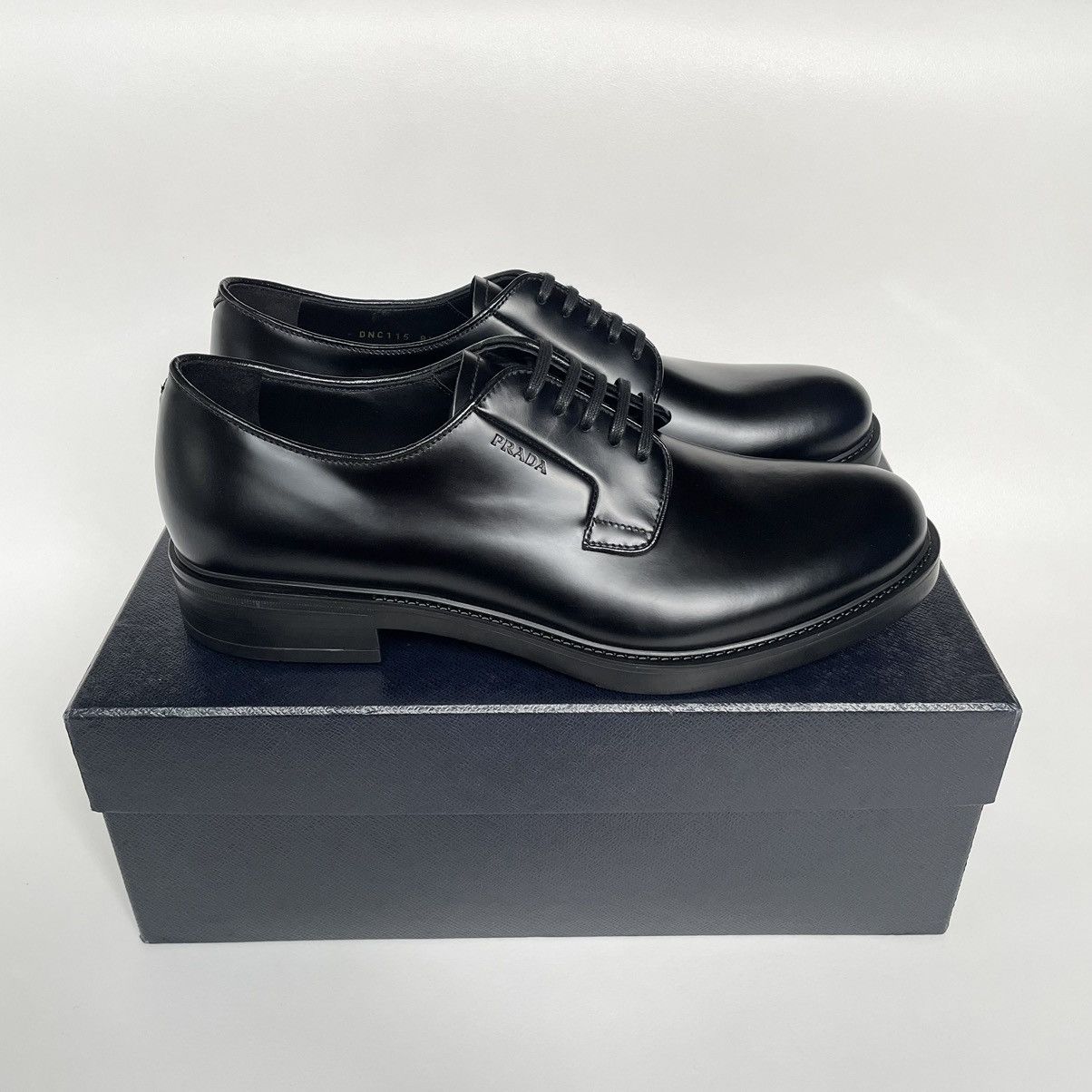 Prada Black Leather Derby Shoes Size US 9.5 / EU 42-43 - 18 Thumbnail