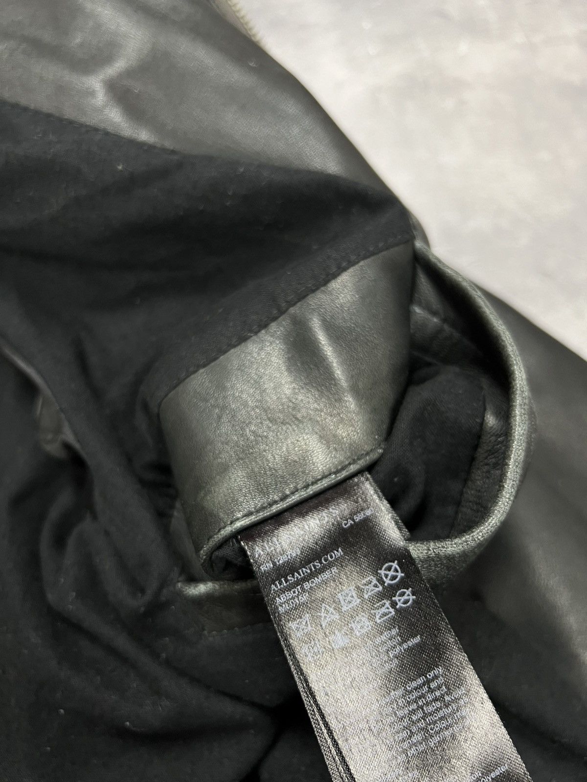 Allsaints ALL SAINTS Leather Jacket Black Biker Bomber Hooded ABBOT L Size US L / EU 52-54 / 3 - 11 Thumbnail