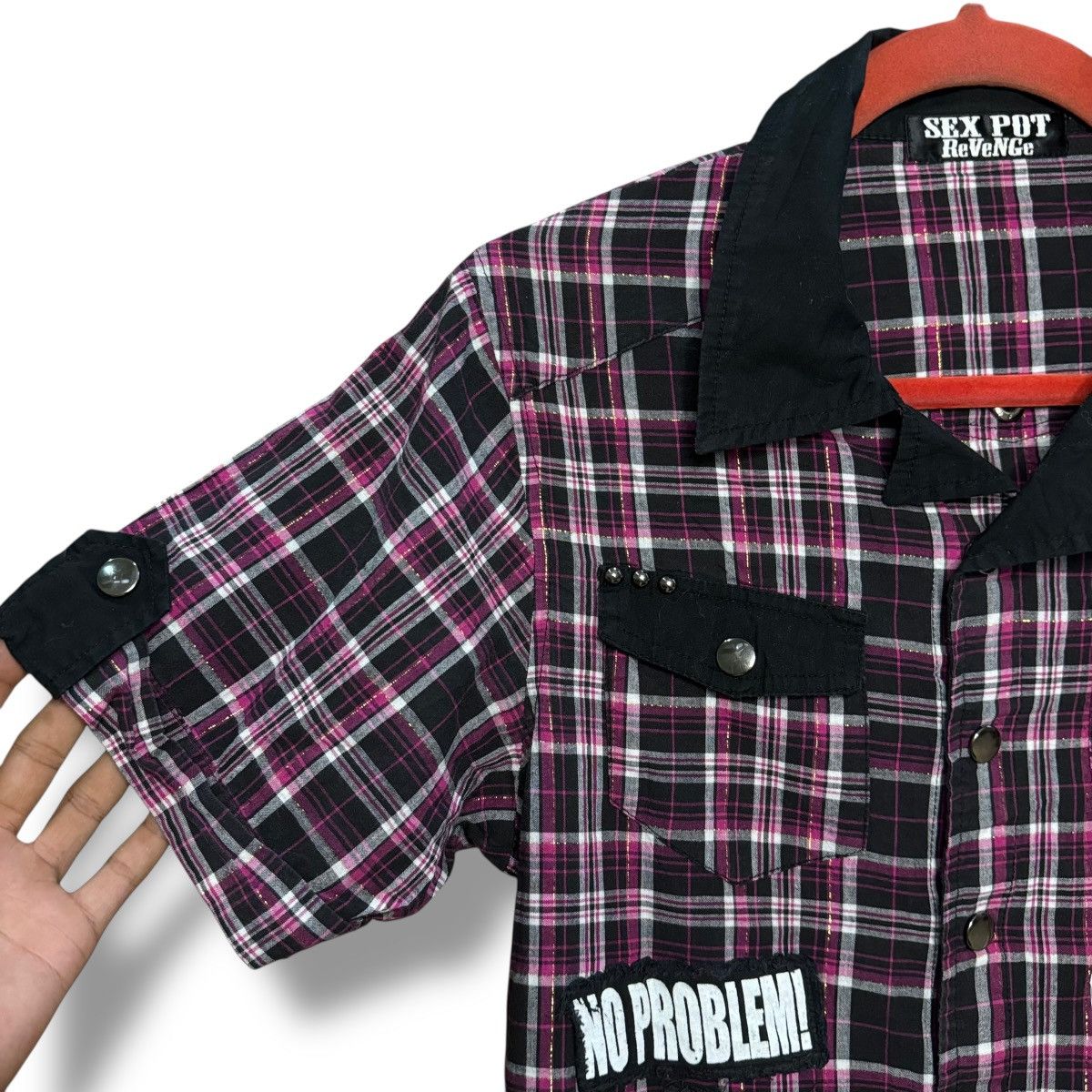 Sex Pot ReVeNGe Sex Pot Revenge Skull Patches Studded Punk Flannel Shirt Size US S / EU 44-46 / 1 - 9 Thumbnail