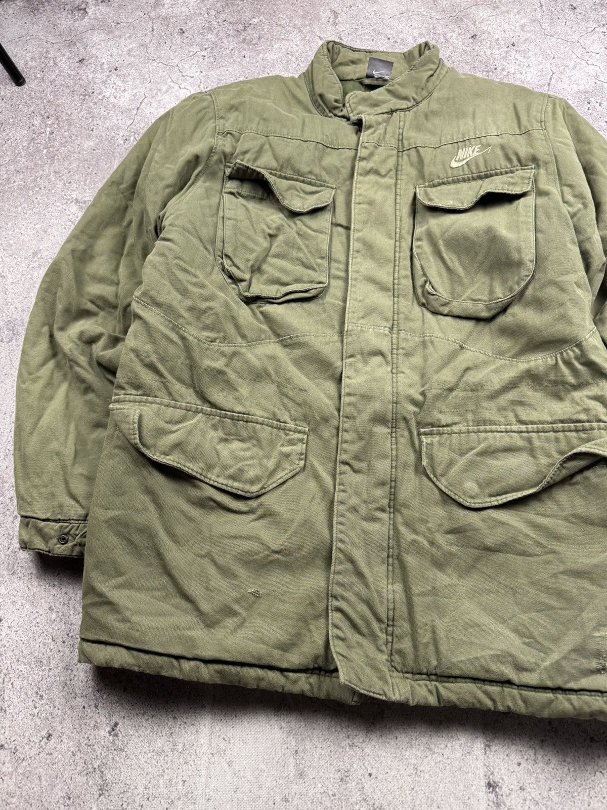 90s Nike Retro Logo Vintage Military Multipocket Jacket